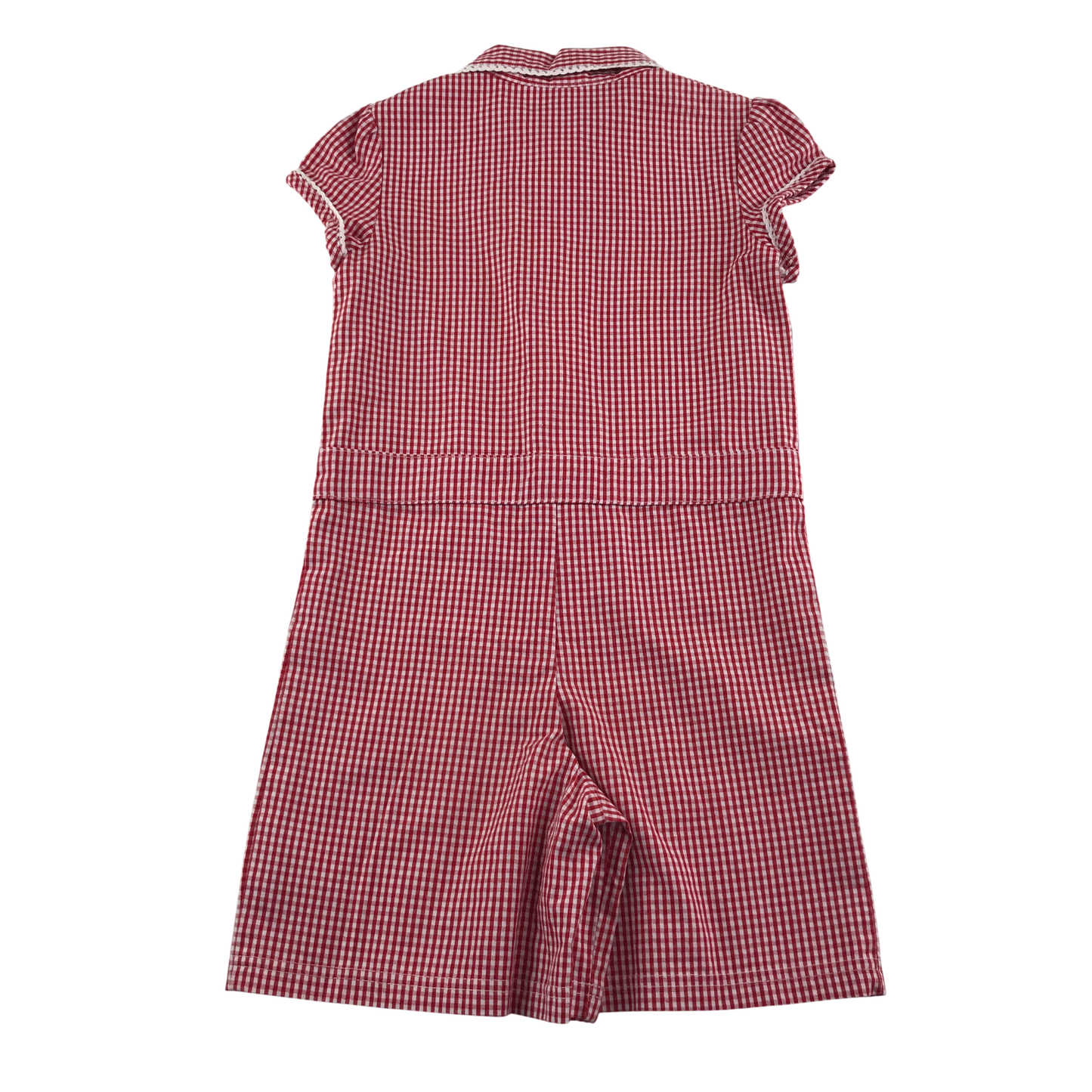 Red gingham with zipper school playsuit