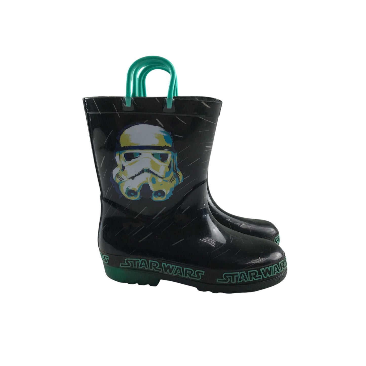 Wellie boots shoe size 12 junior black Star Wars Stormtrooper graphic calf height