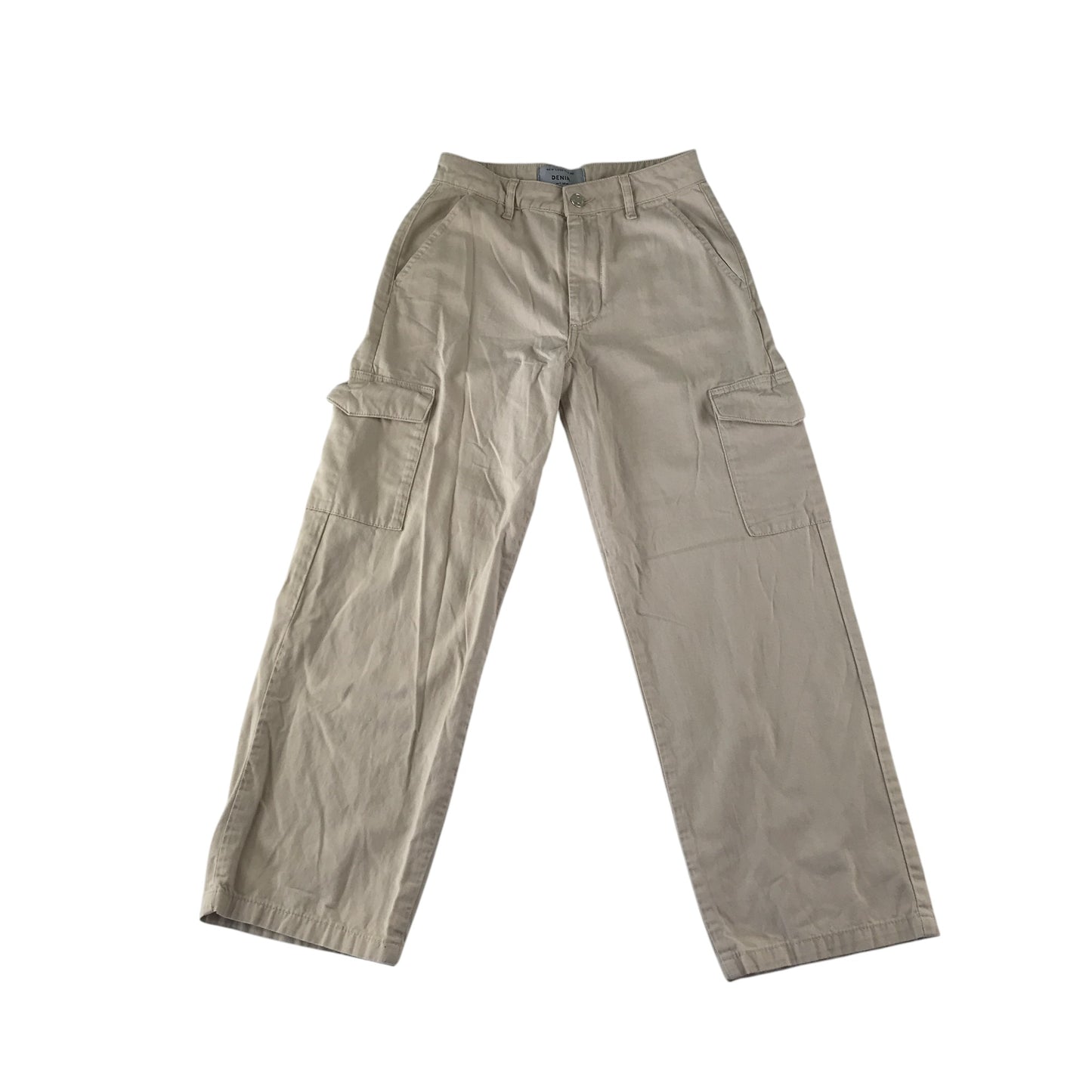 New Look 915 trouser 10-11 years beige denim cargo style cotton