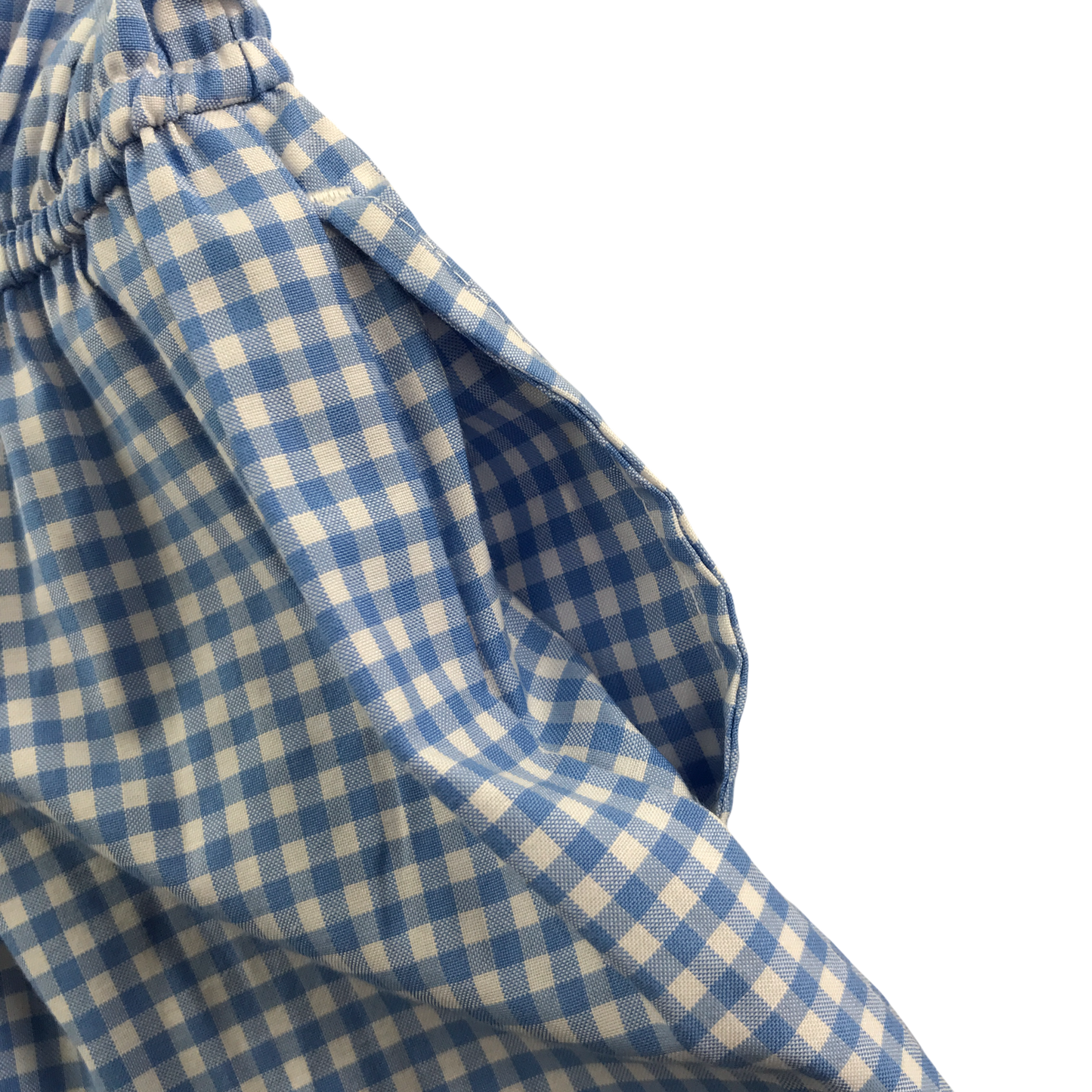 Blue gingham with zipper school playsuit