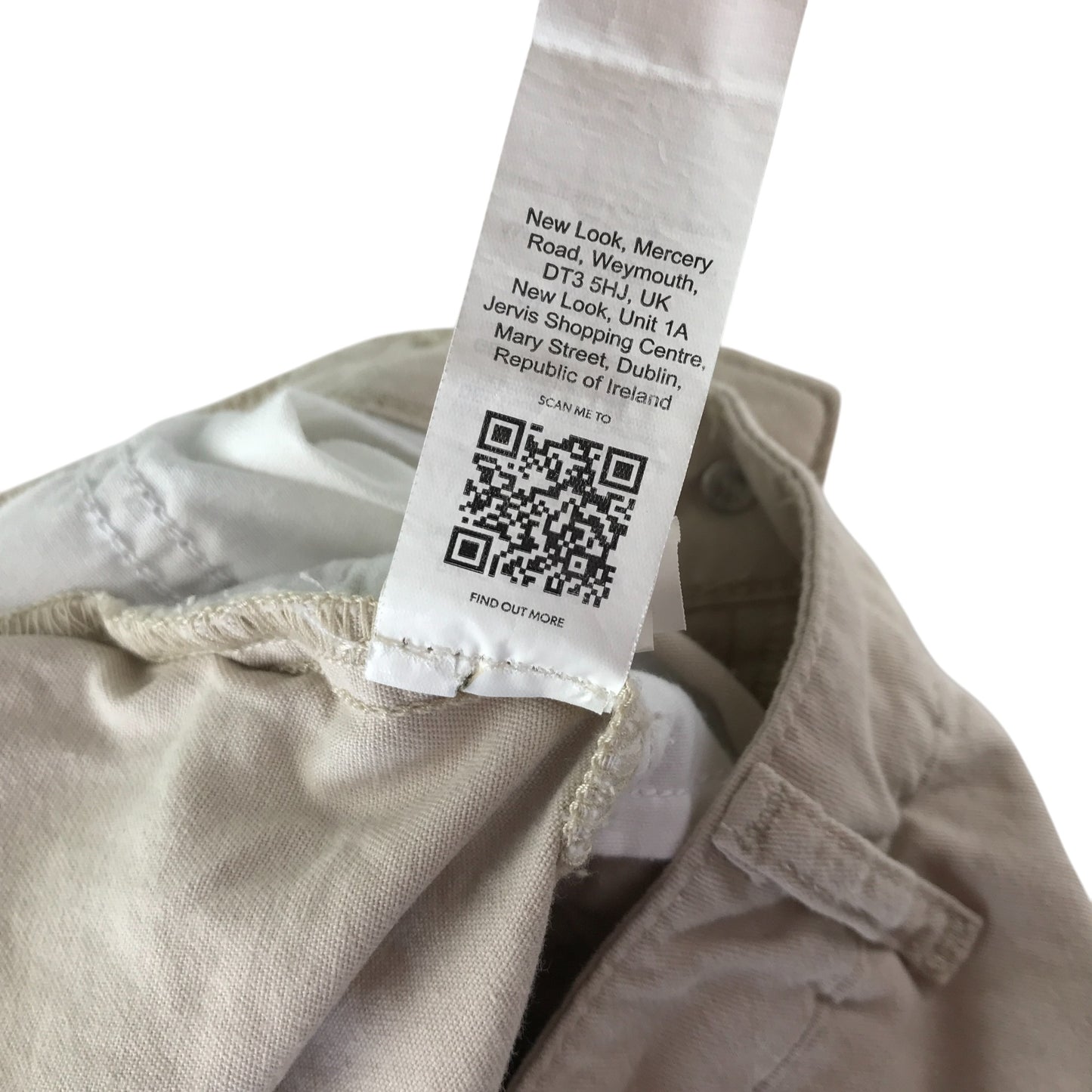 New Look 915 trouser 10-11 years beige denim cargo style cotton