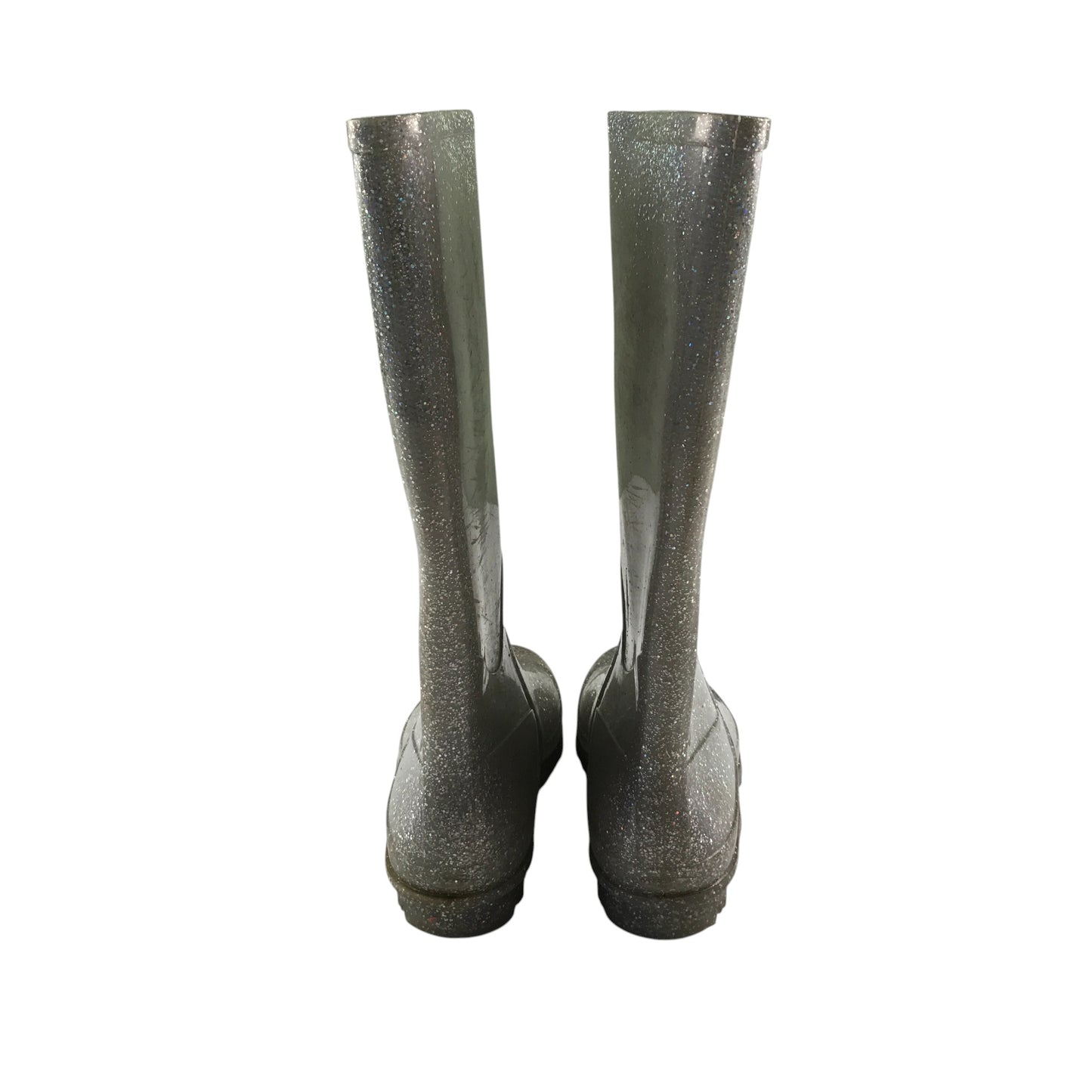 Wellie boots shoe 3 silver glittery calf height