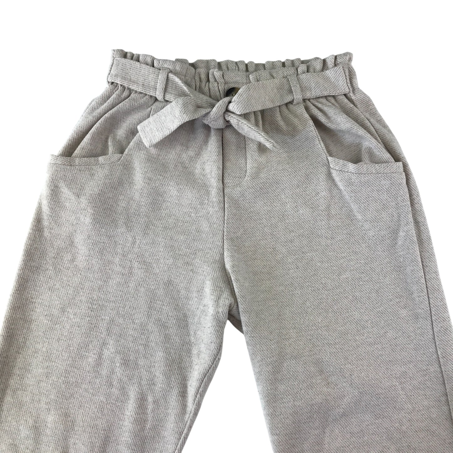 Zara trouser 13-14 years white elasticated waist with belt