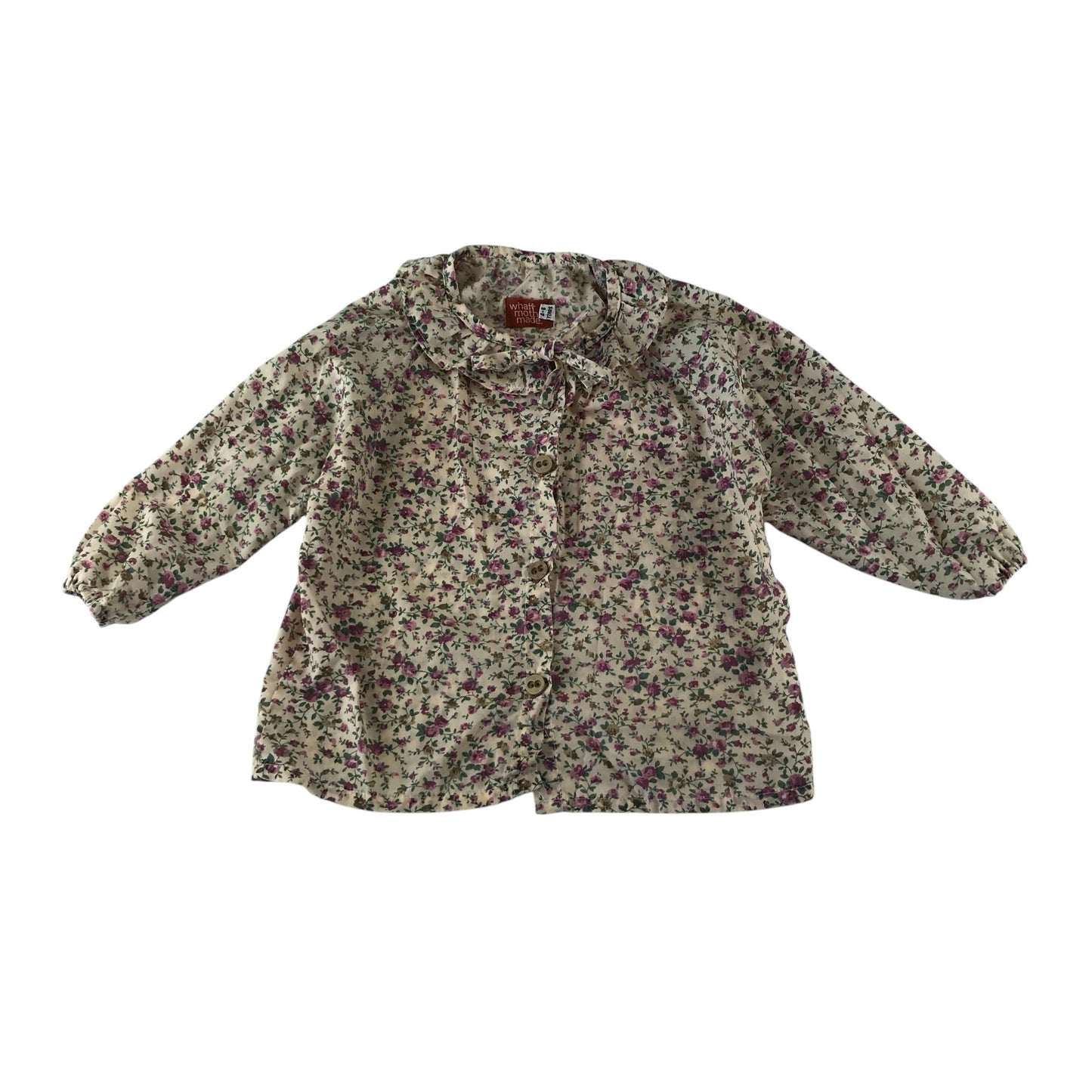 What Mother Made blouse 4-5 years white floral design