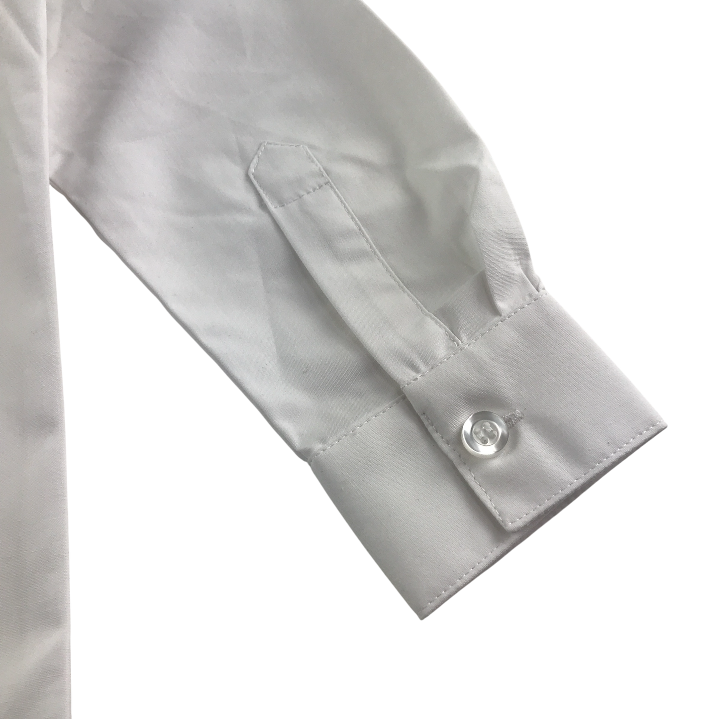 White unisex long sleeve school shirt