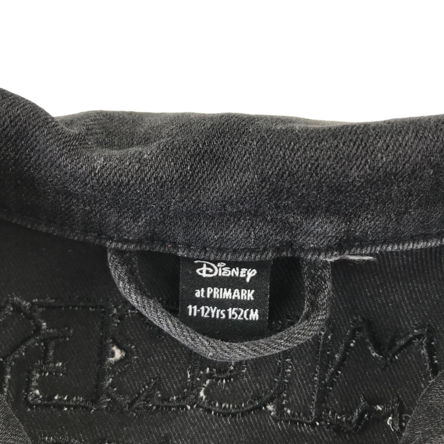 Primark denim jacket 11-12 years charcoal grey Disney Mickey Mouse
