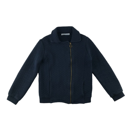Monoprix Light jacket 8-10 years navy blue quilted zip top cotton