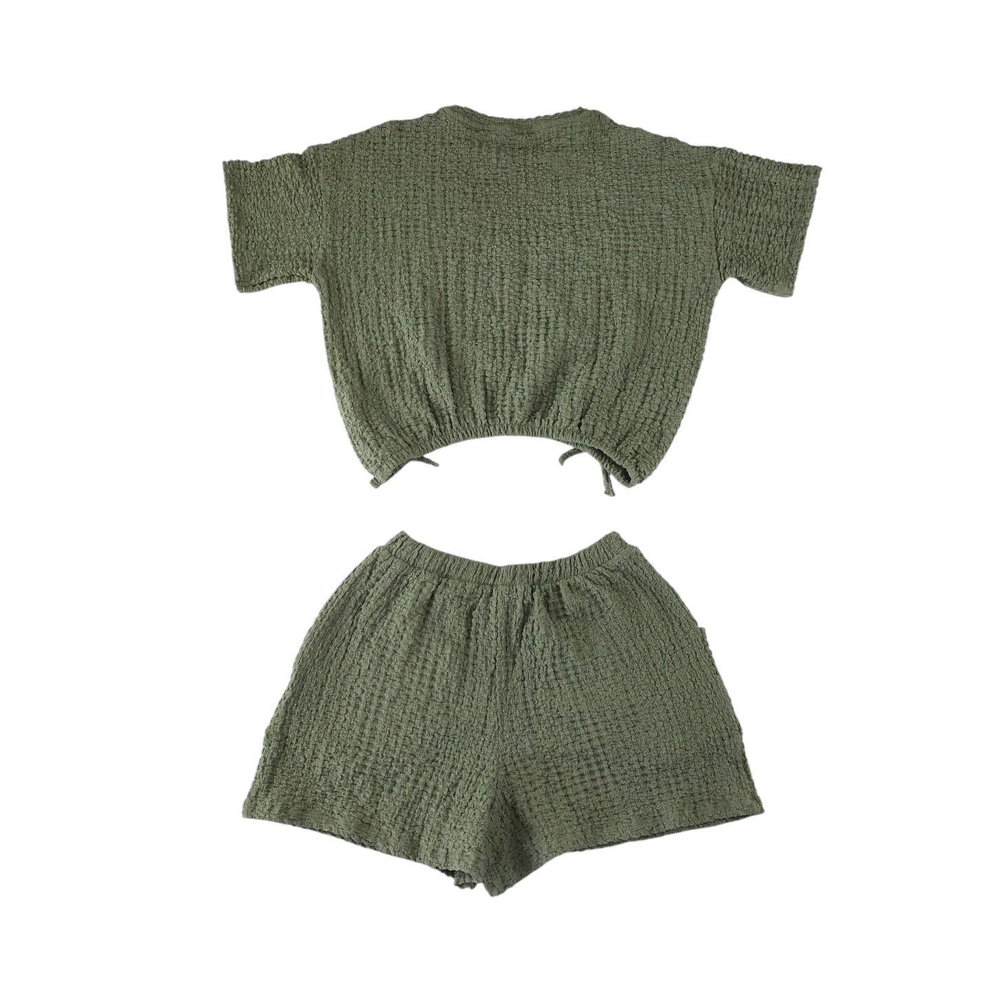 Next top and shorts set 8-9 years khaki green stretchy summery outfit