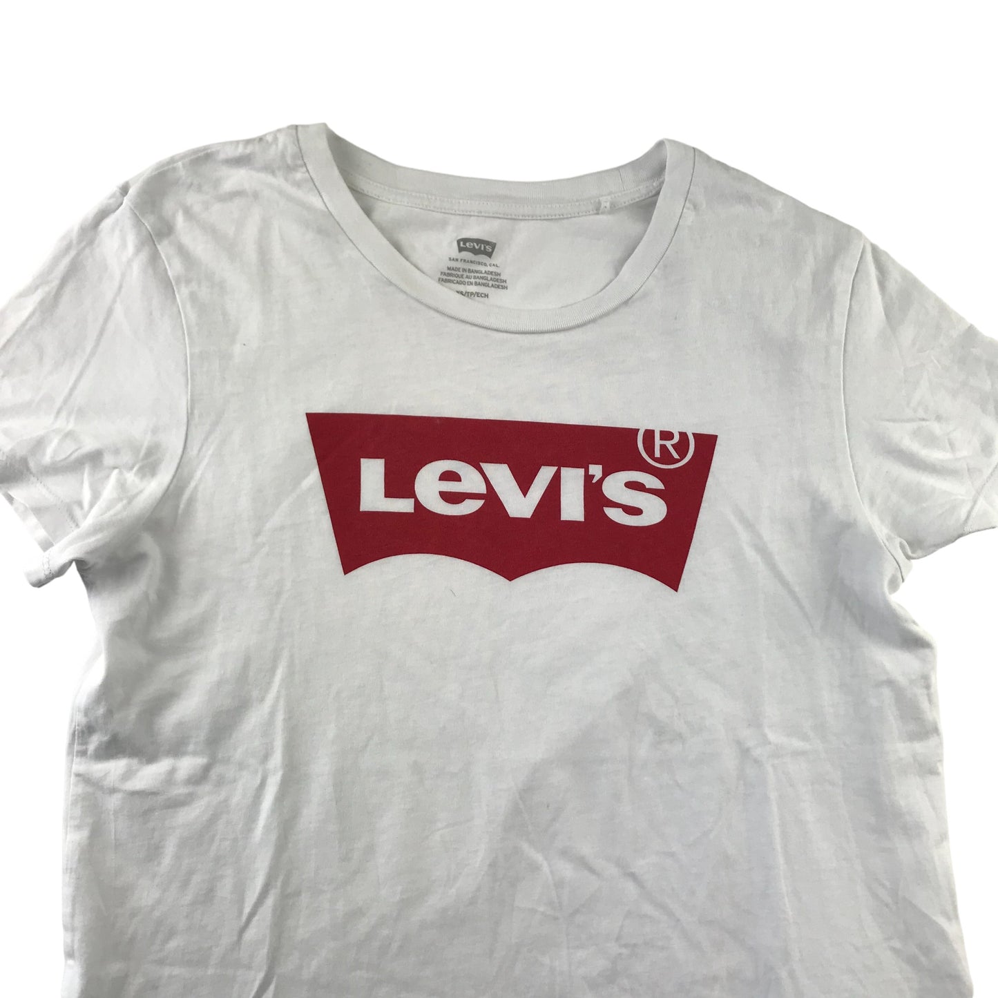 Levis T-shirt Adult Size XS White Short Sleeve Logo Print Cotton