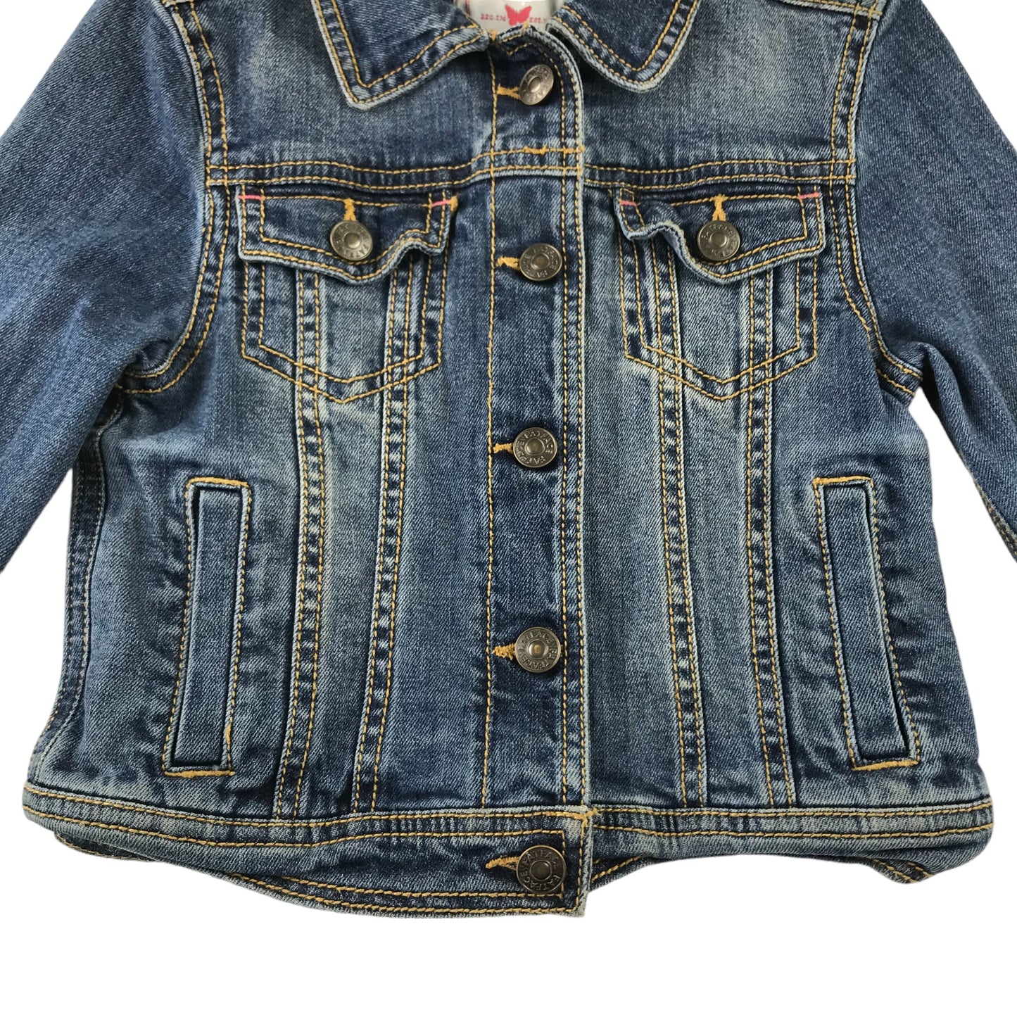 Fatface denim jacket 6-7 years blue slightly cropped cotton