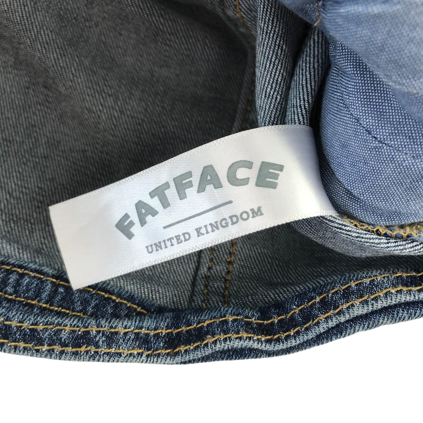 Fatface denim jacket 6-7 years blue slightly cropped cotton