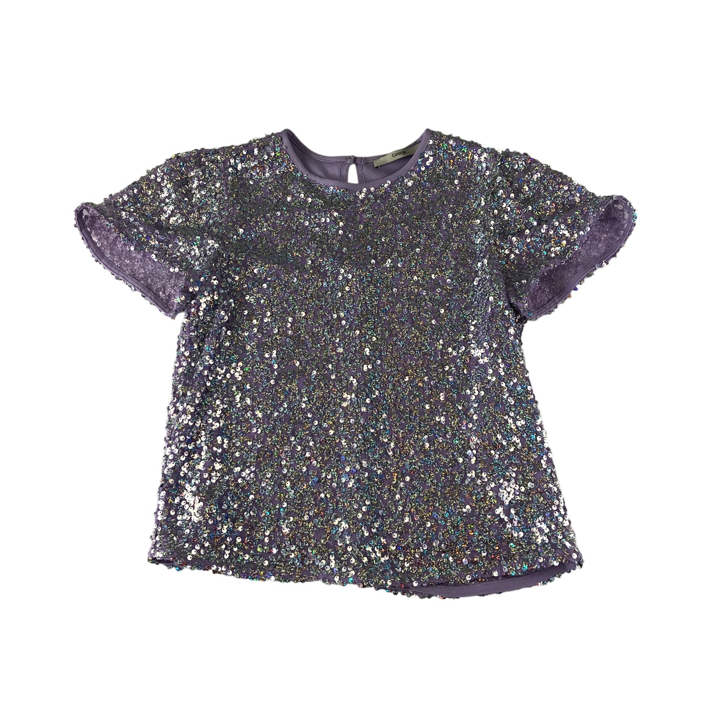 George blouse 10-11 years lilac sequin short sleeve top