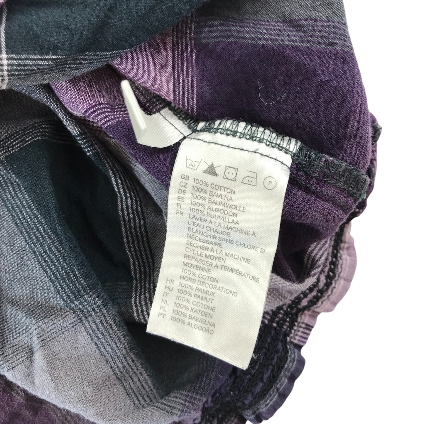 H&M blouse 11-12 years purple check pattern cotton