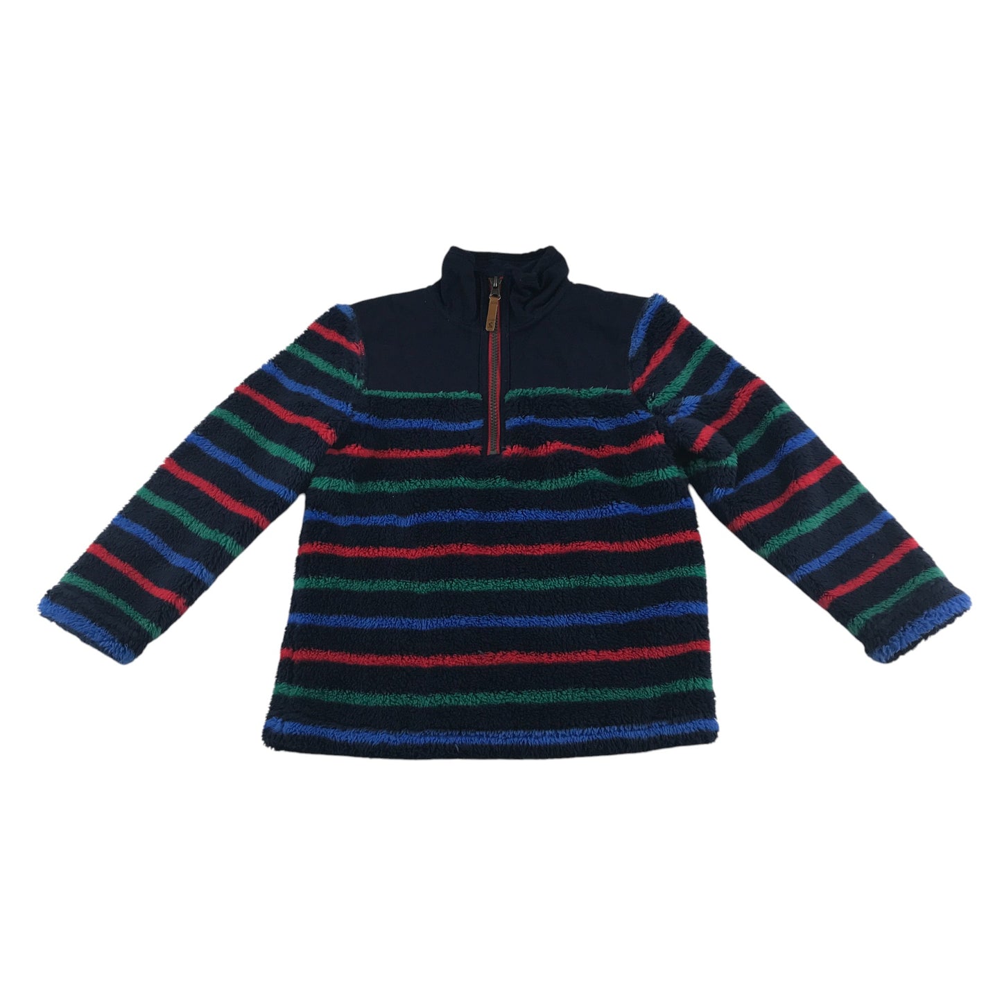 Joules fleece 5-6 years navy multicoloured stripy furry