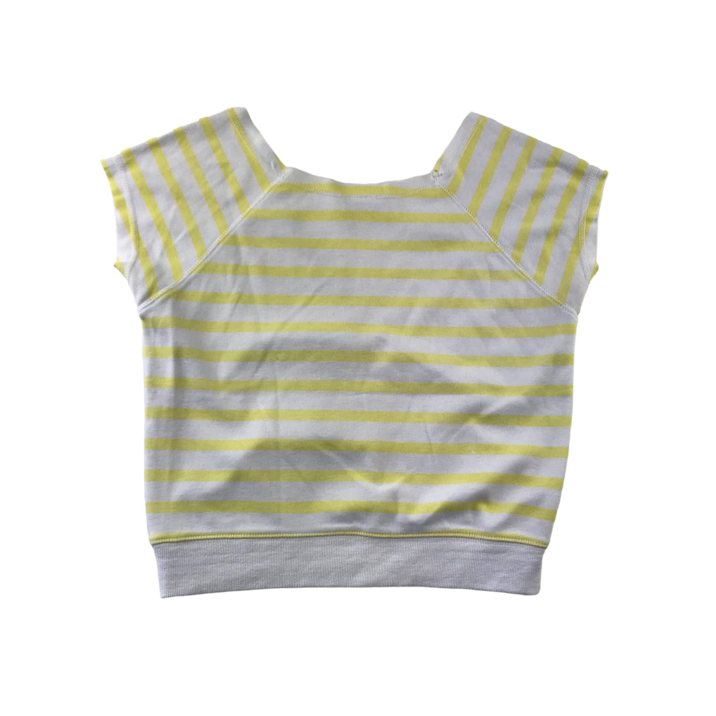 Disney Sweater Age 9 Yellow Stripy Minnie Mouse Short Sleeve Light Jersey