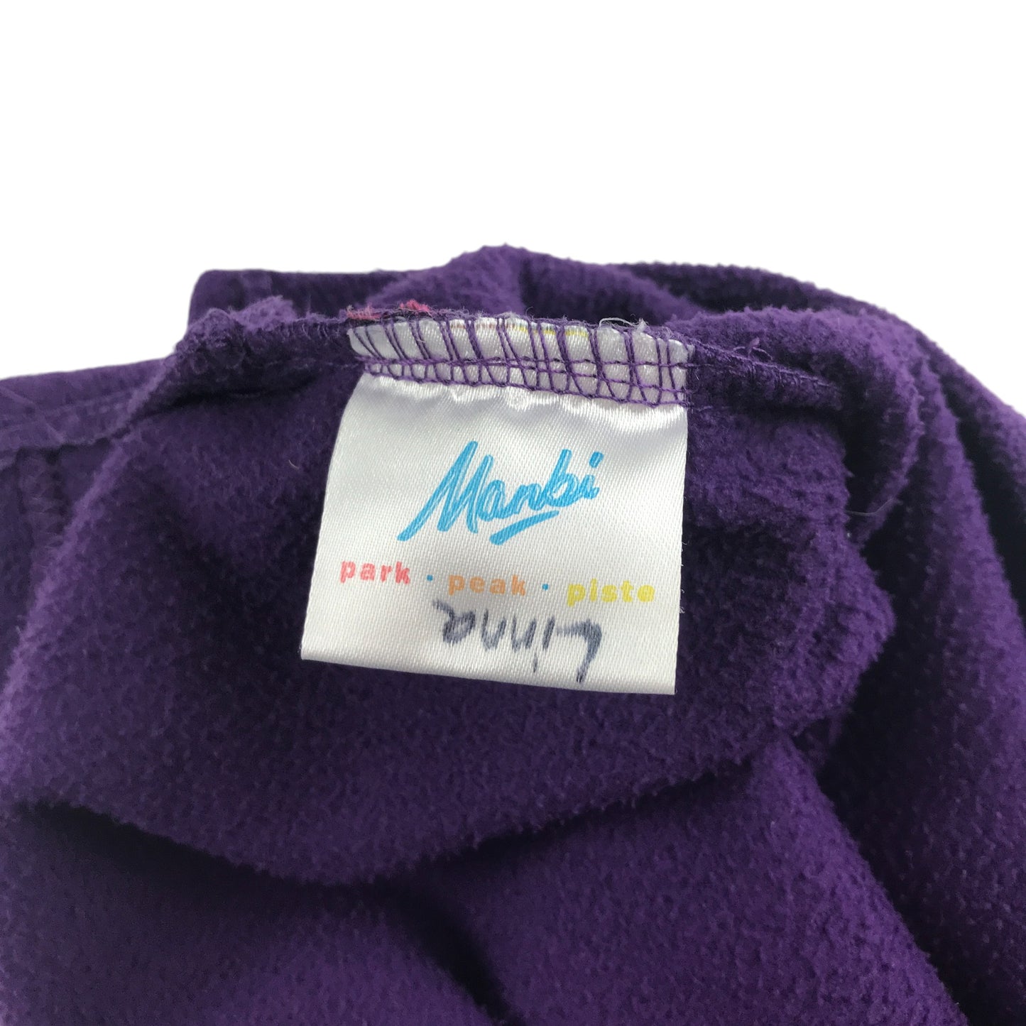 Manbi fleece 5-6 years purple quarter zipper with logo