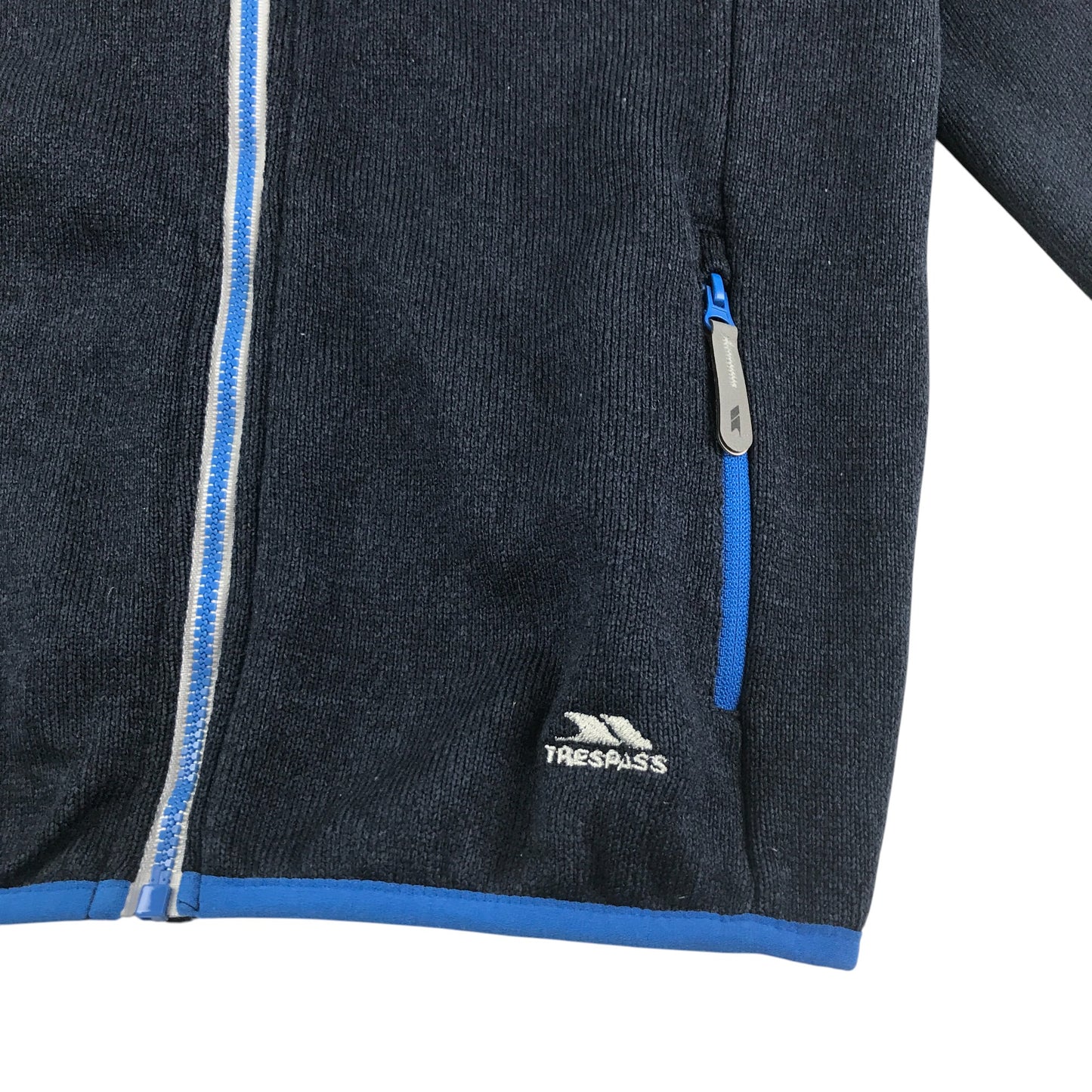 Trespass Eco fleece 7-8 years Navy full zipper with logo