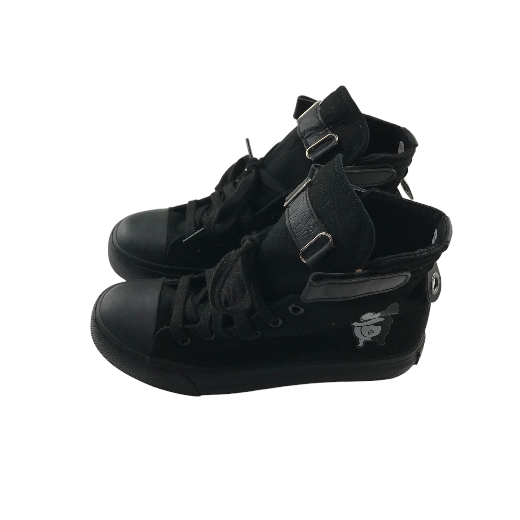 Feiyao trainers shoe size 4 black high tops with bunny print ApparelXchange CIC