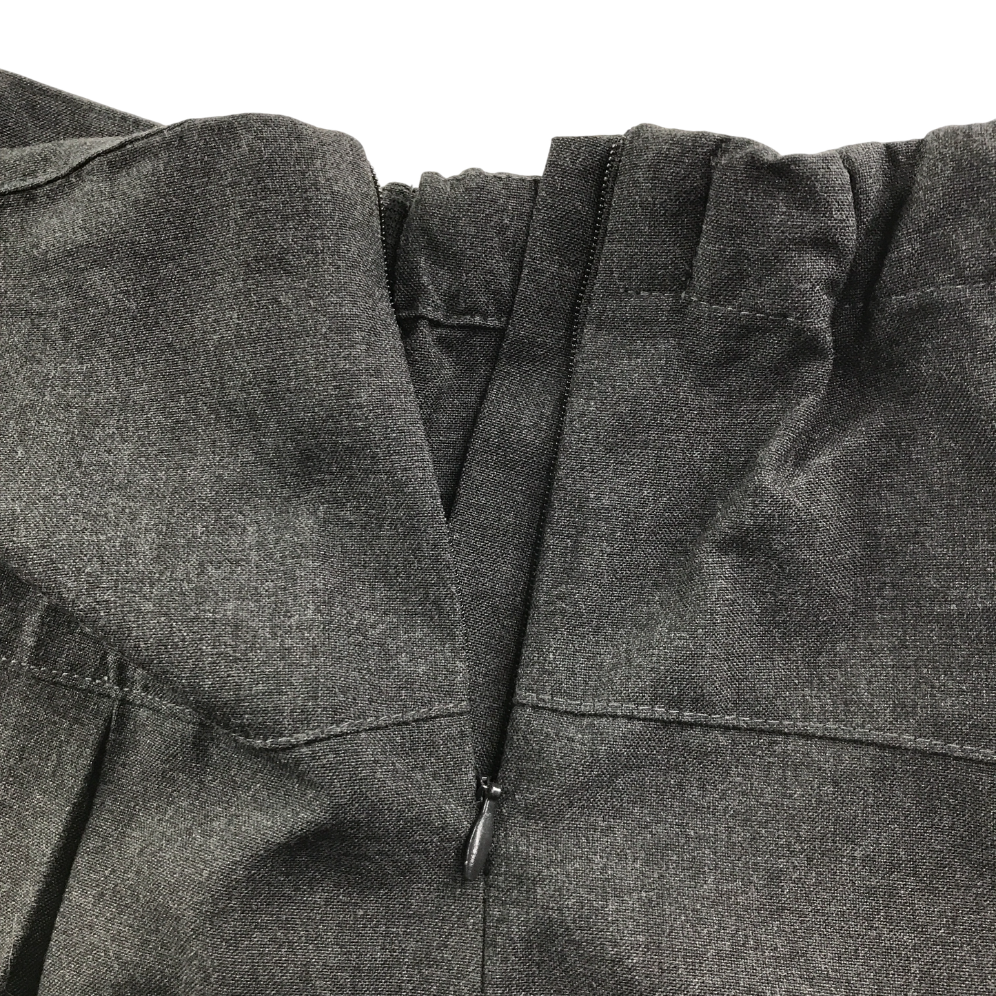 Girls grey pleated adjustable waist school skirt
