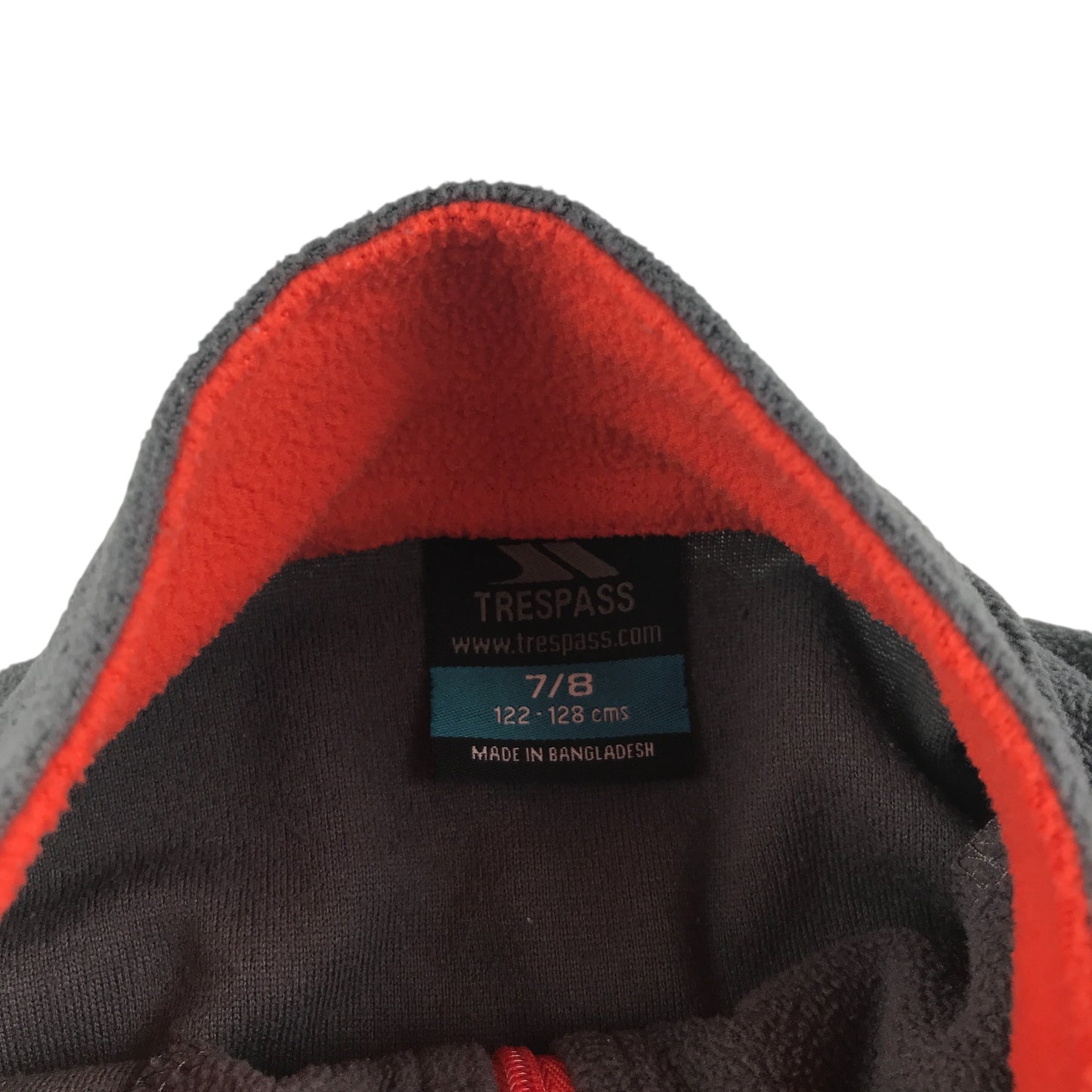 Trespass fleece 7-8 years grey quarter zipper with logo