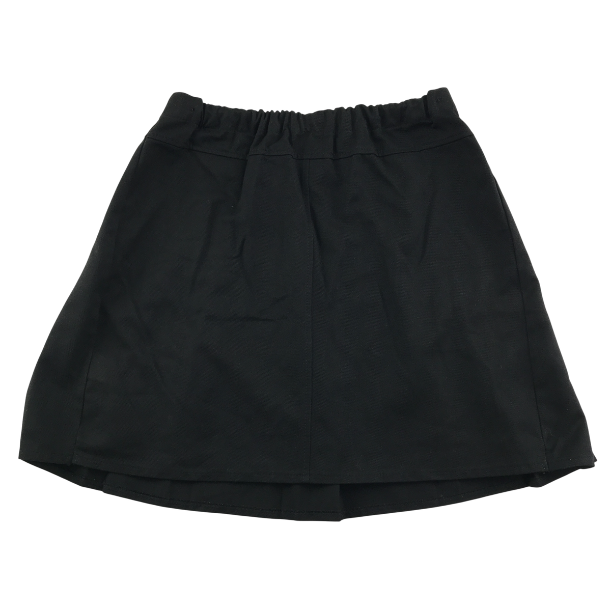 Girls black buckle detail pleated adjustable waist school skirt