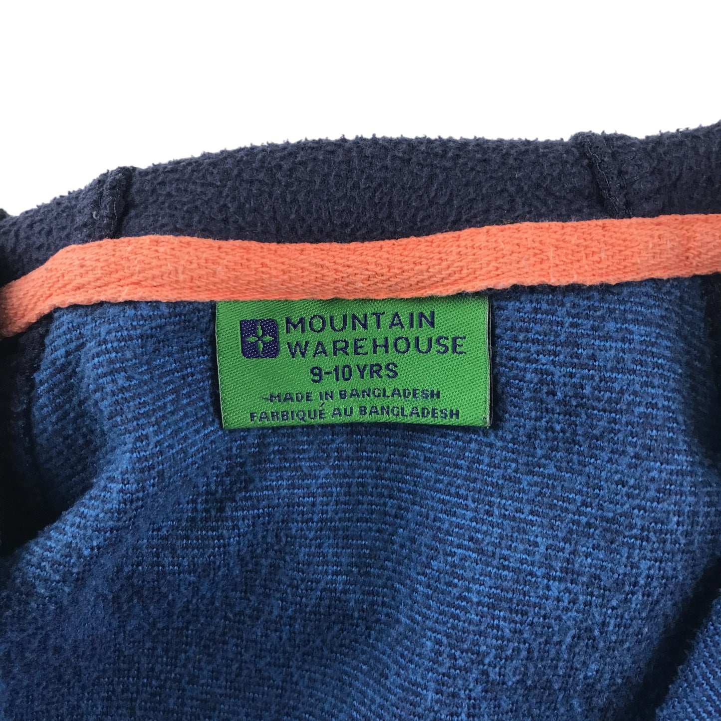 Mountain Warehouse fleece 9-10 years blue with navy sleeve and hood
