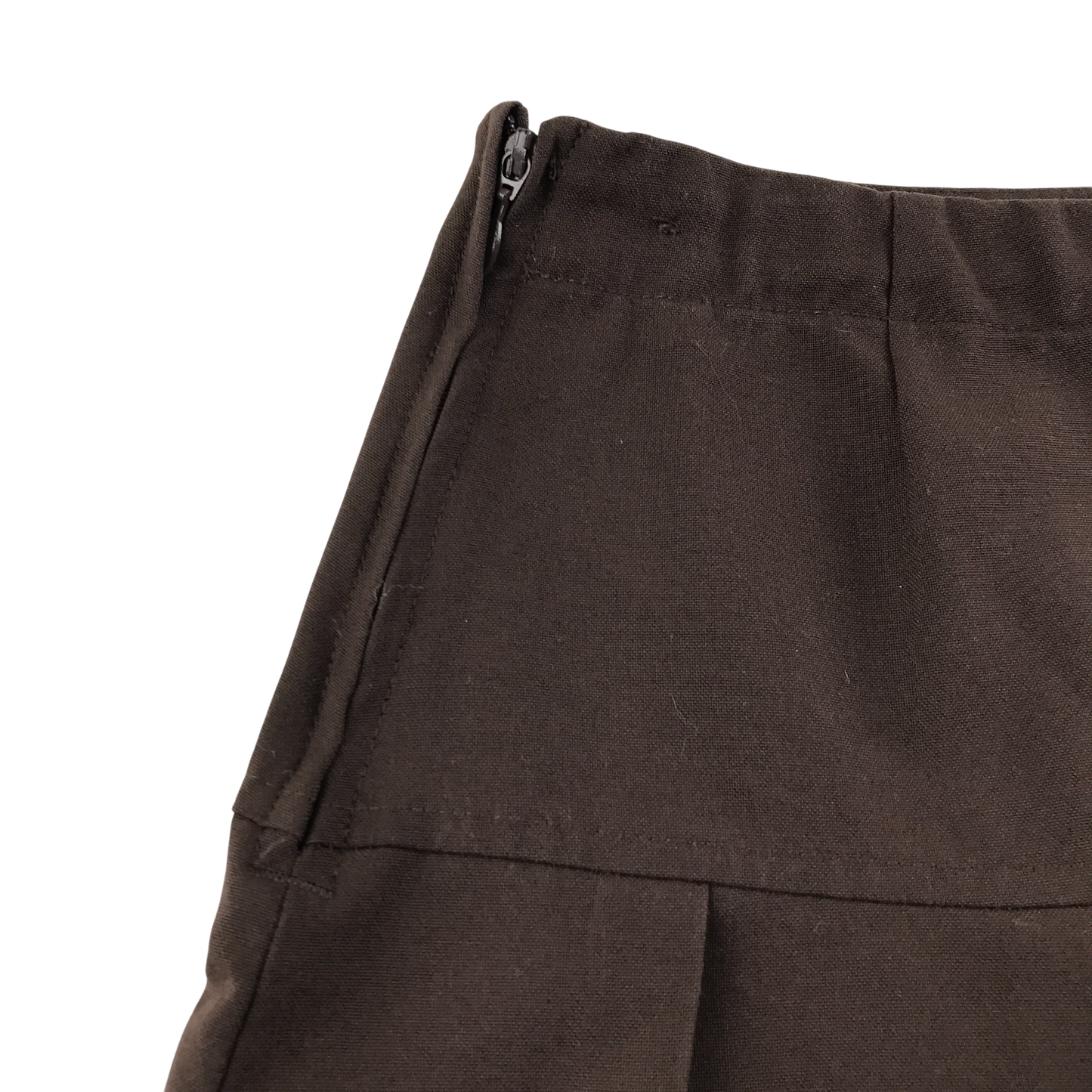 Girls brown pleated adjustable waist school skirt