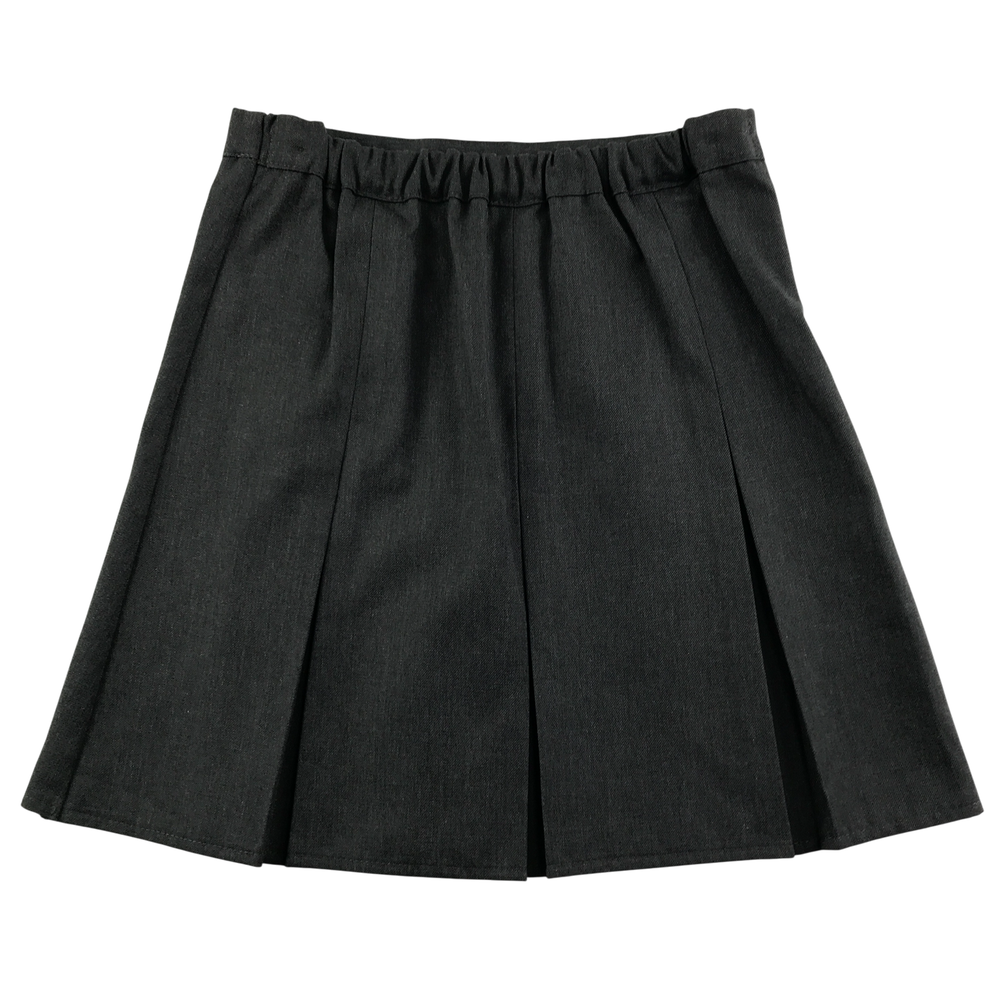 Girls grey thin adjustable waistband pleated school skirt