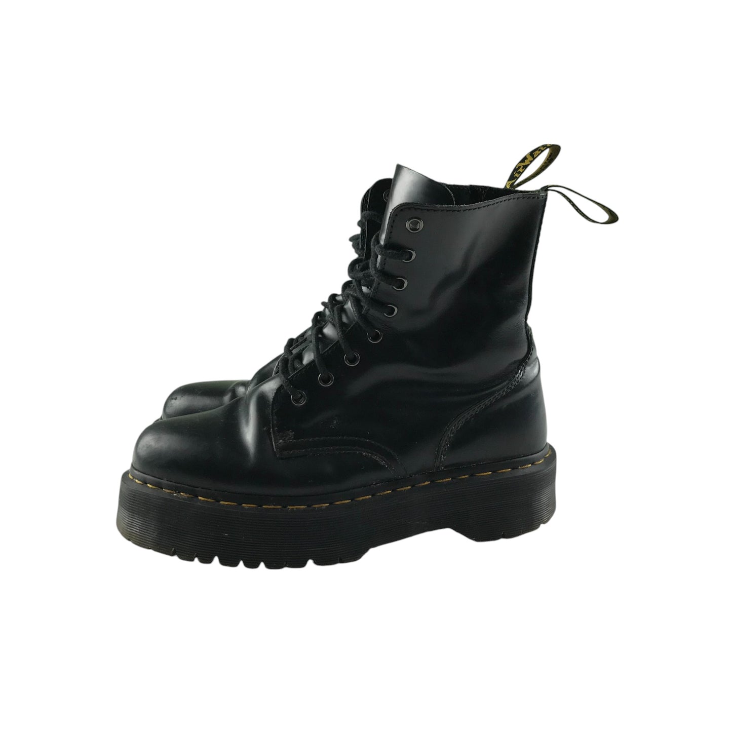 Dr. Martens combat boots shoe size 7 black leather high tops with laces