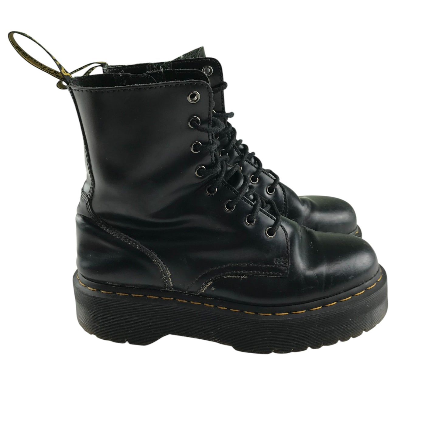 Dr. Martens combat boots shoe size 7 black leather high tops with laces