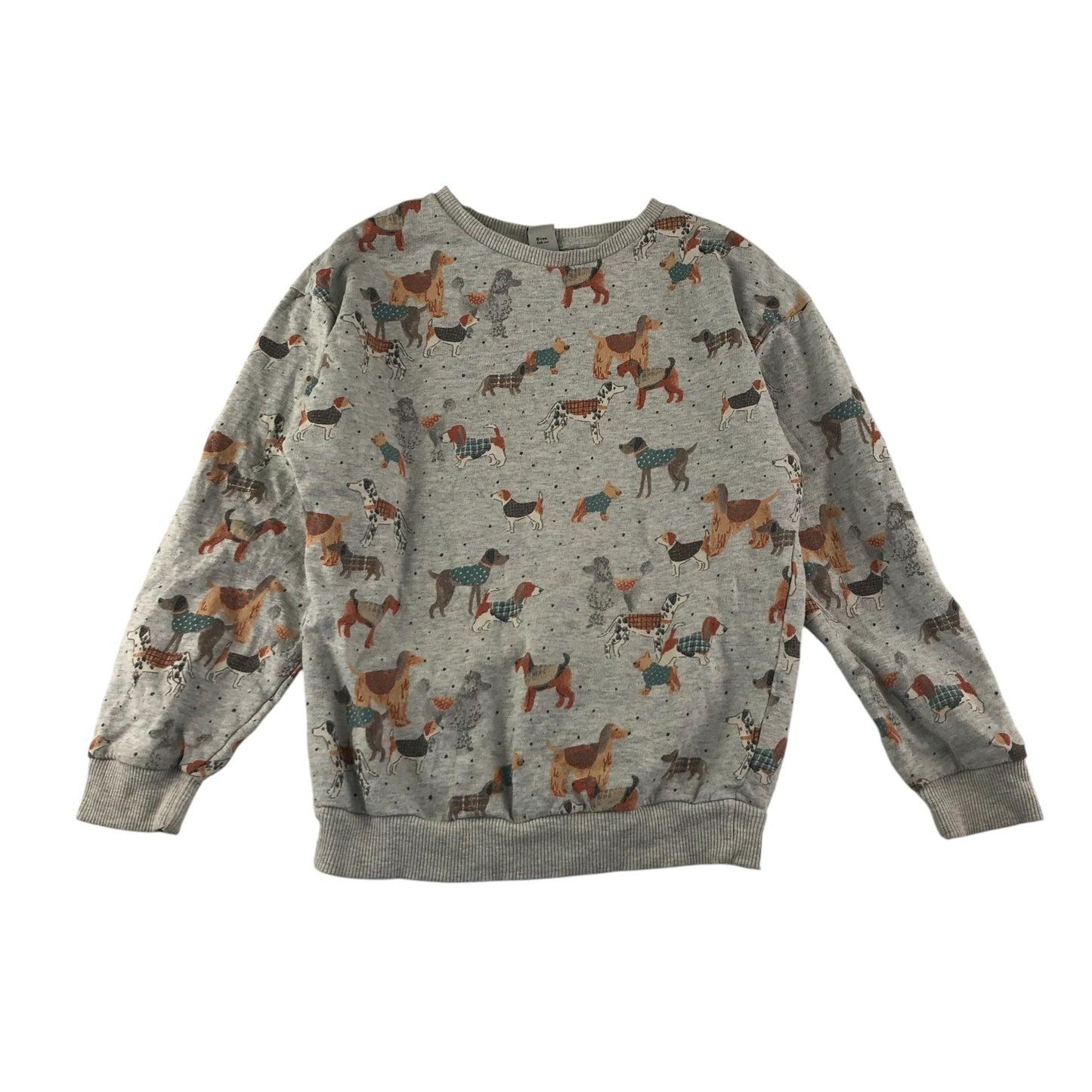 Tu sweater 7-8 years grey dogs print cotton