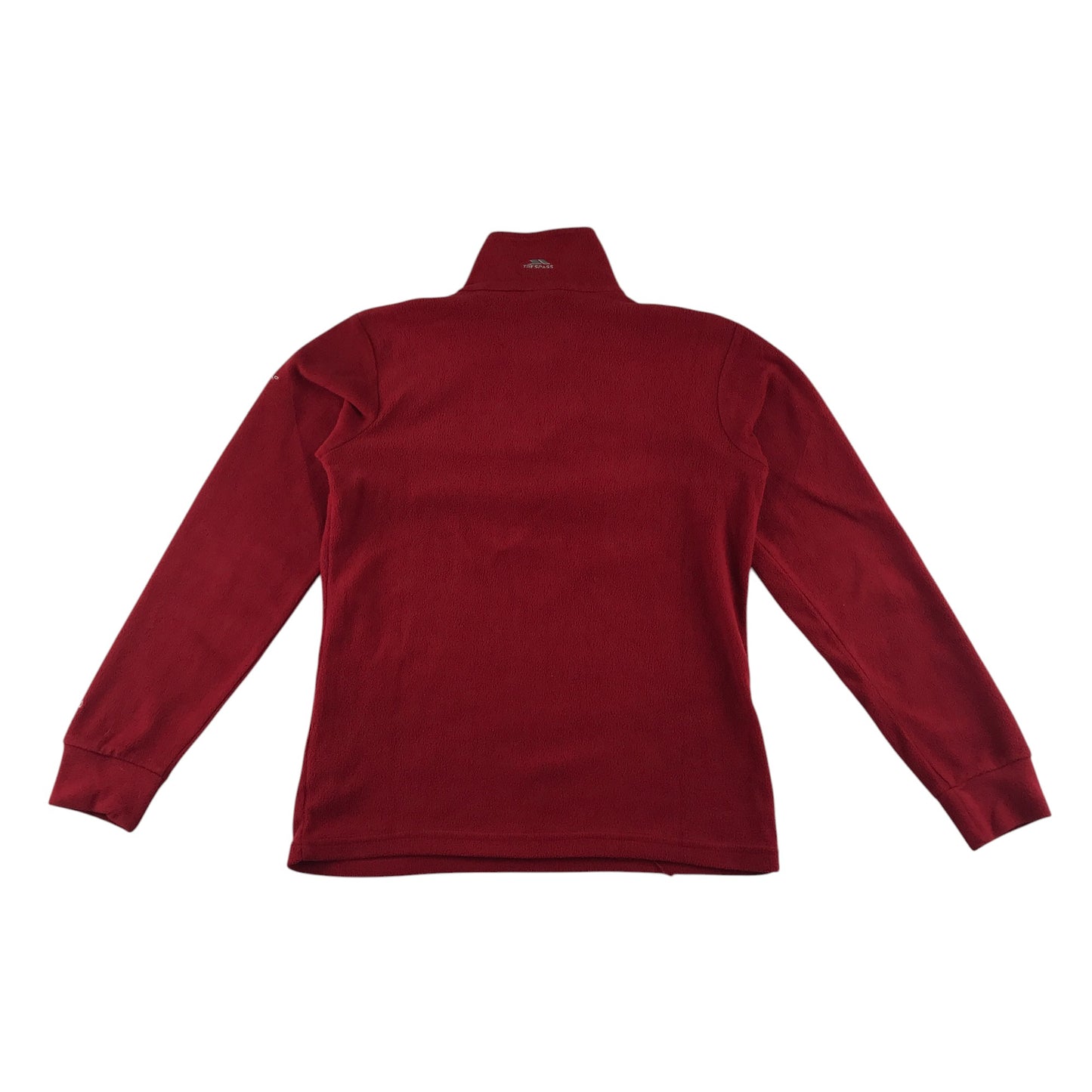 Trespass fleece 11-12 years red plain with quarter zipper pull-over