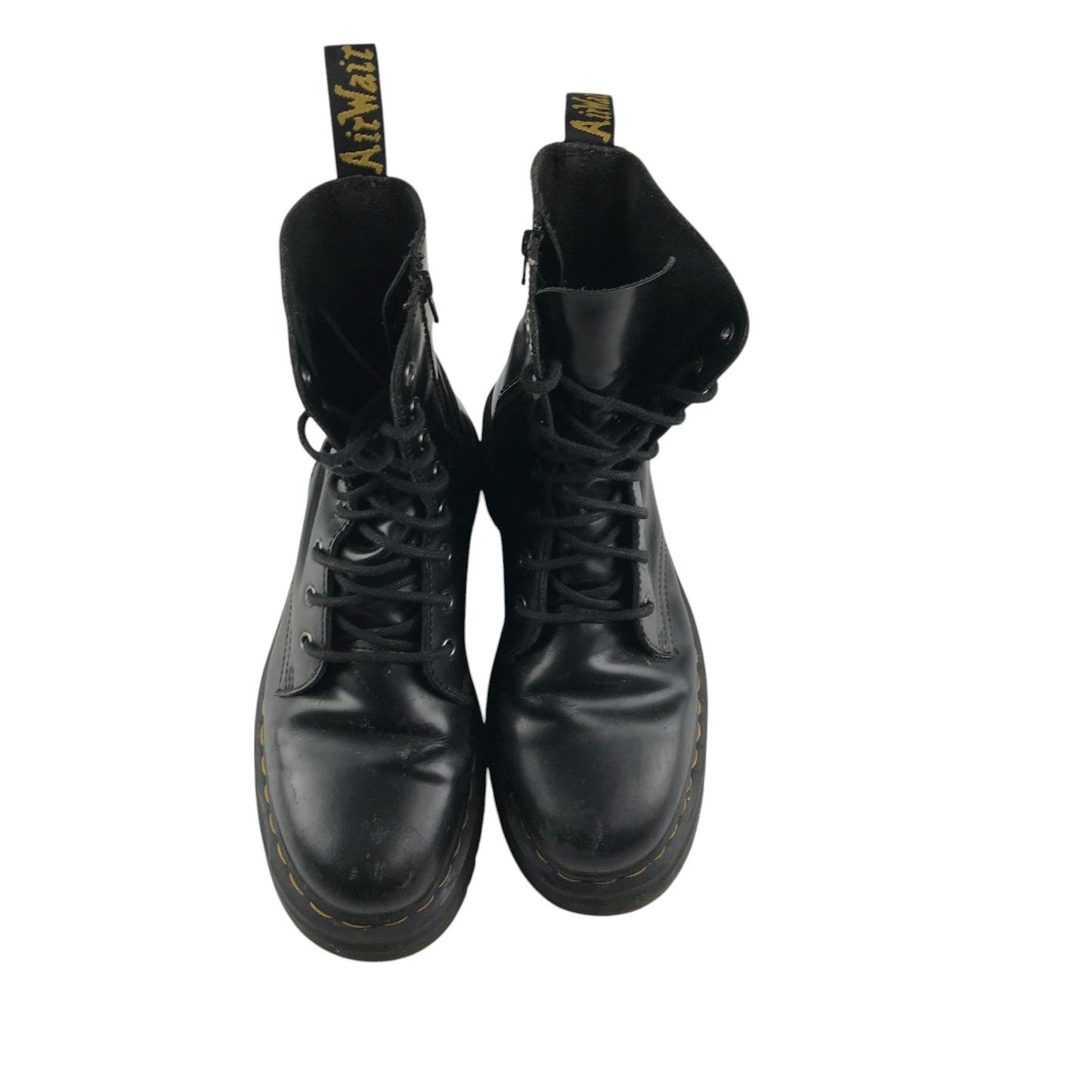 Dr. Martens combat boots shoe size 7 black leather high tops with laces