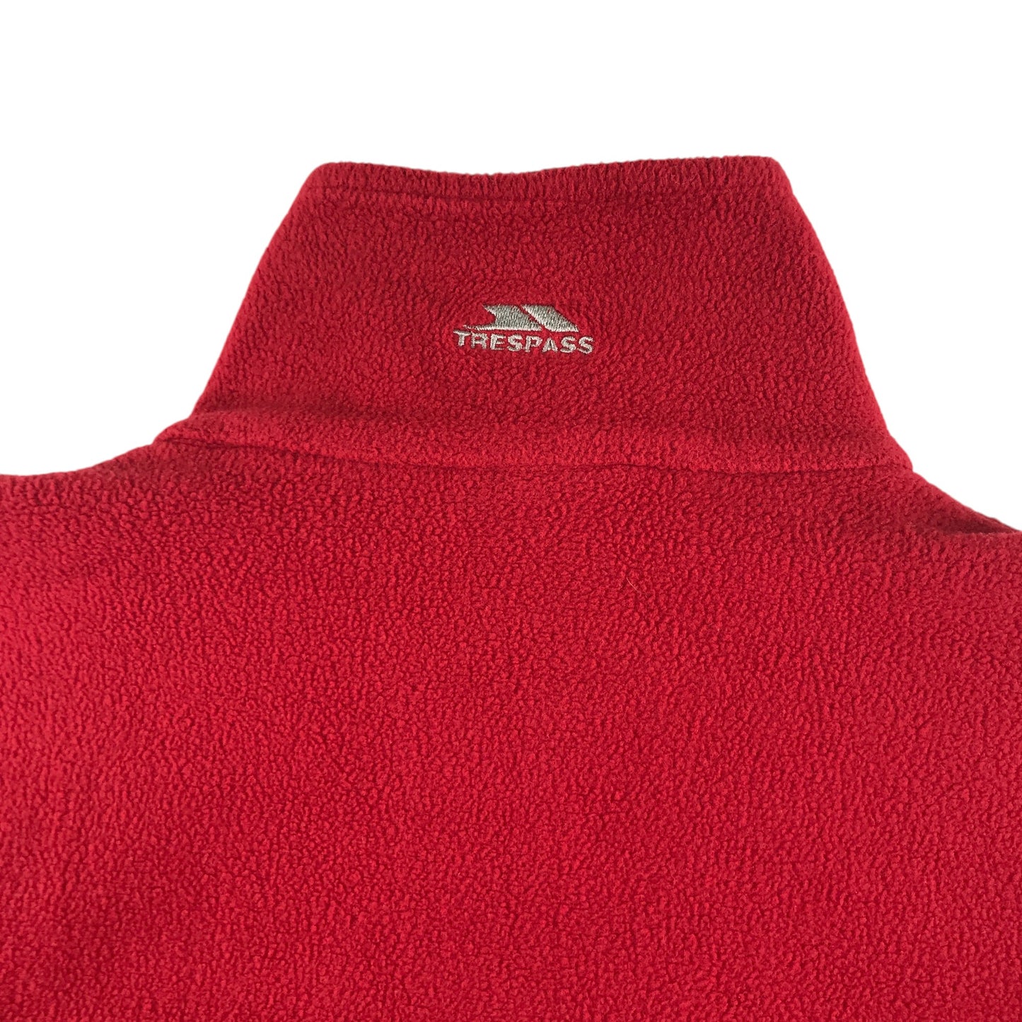 Trespass fleece 11-12 years red plain with quarter zipper pull-over
