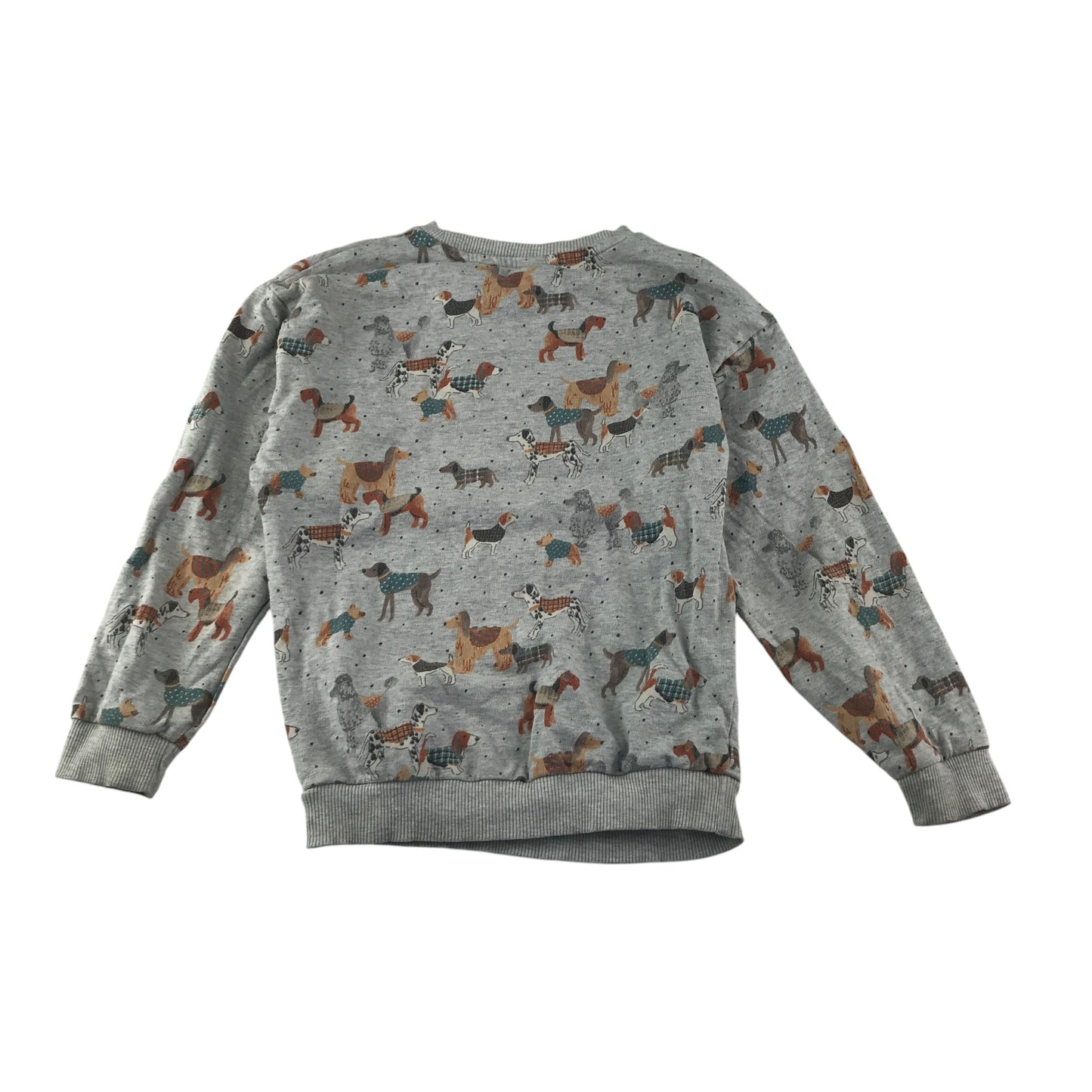 Tu sweater 7-8 years grey dogs print cotton