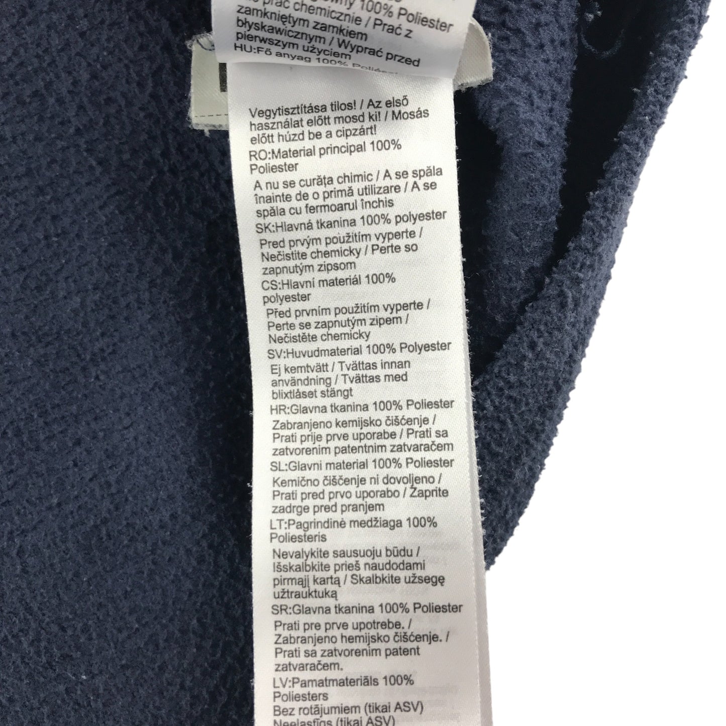 Decathlon fleece 12-13 years navy plain with quarter zipper pull-over