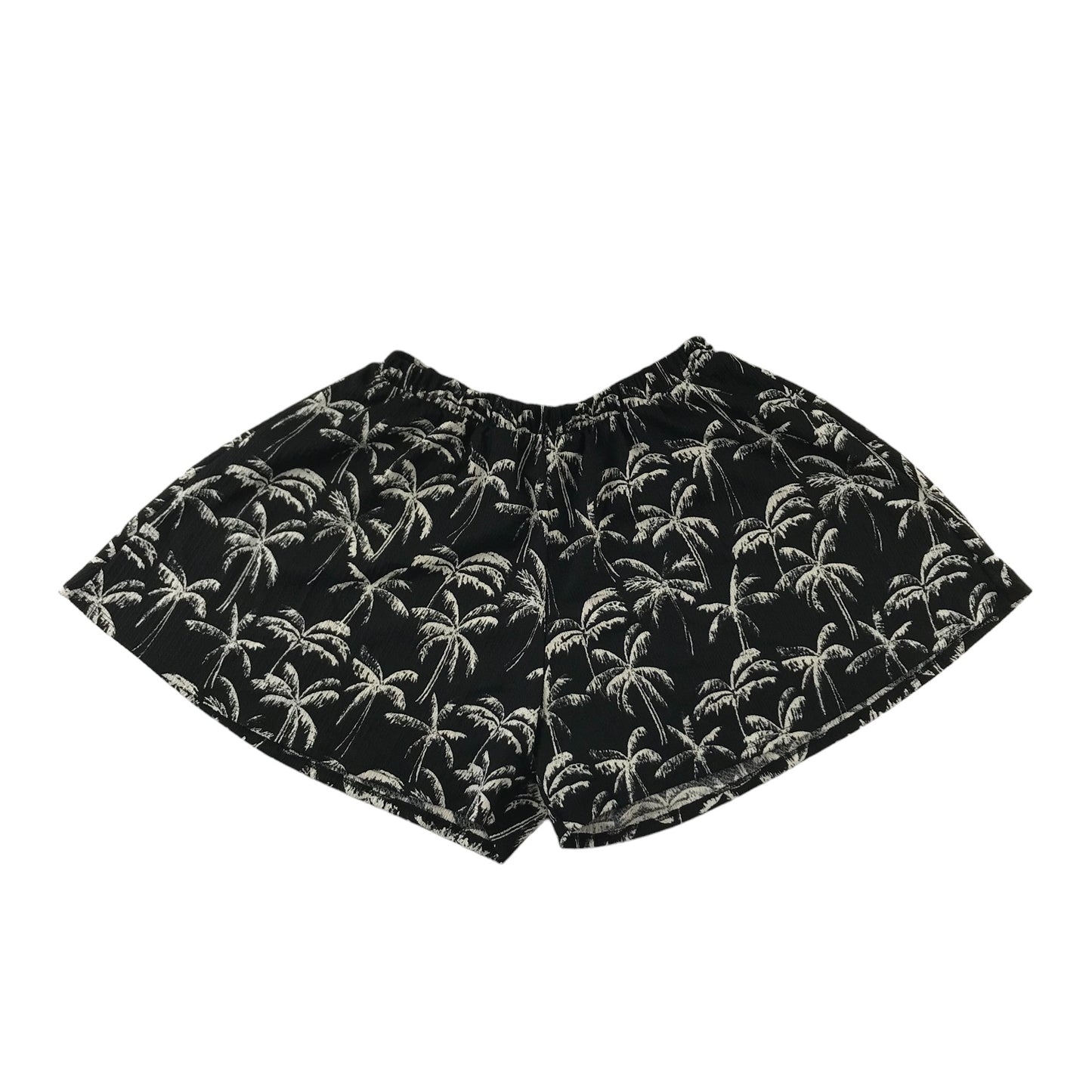 H&M Top and Shorts Set Age 13 Black and White Palm Tree Print