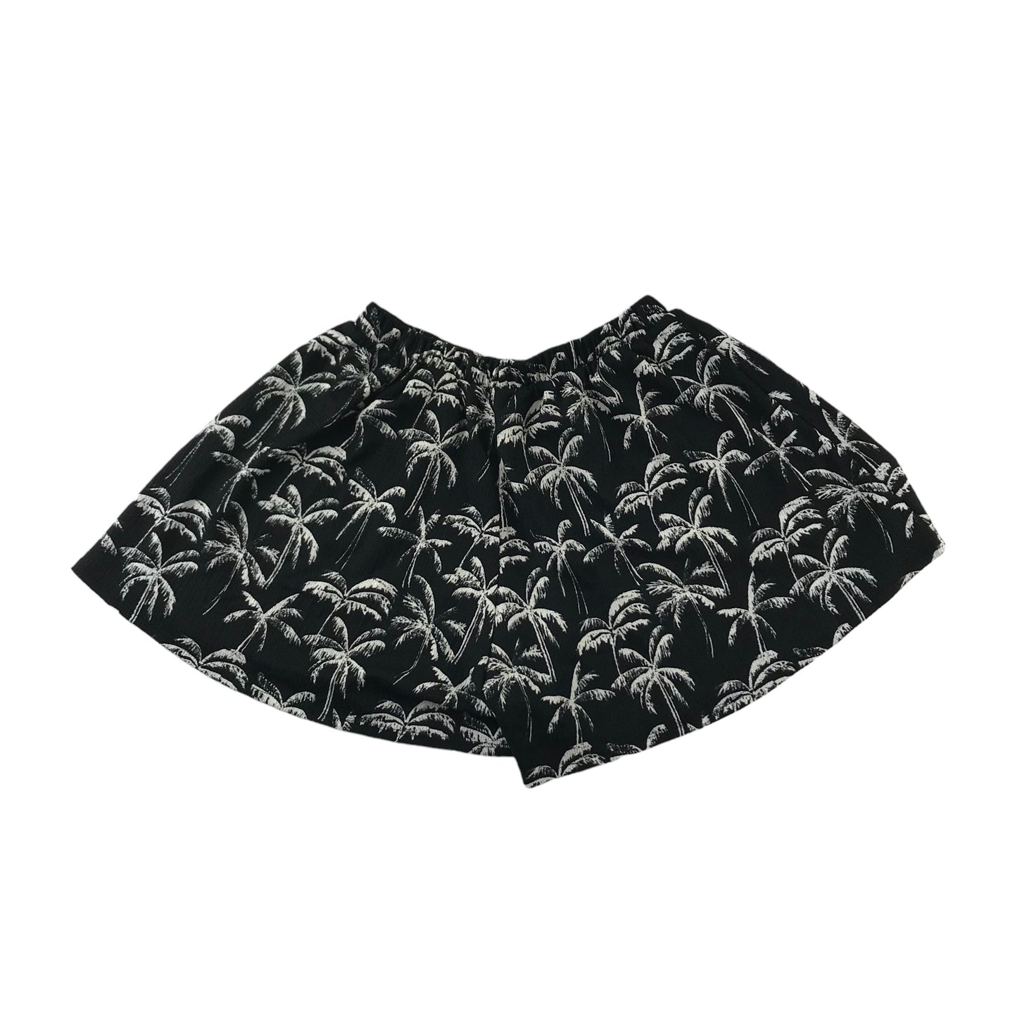 H&M Top and Shorts Set Age 13 Black and White Palm Tree Print