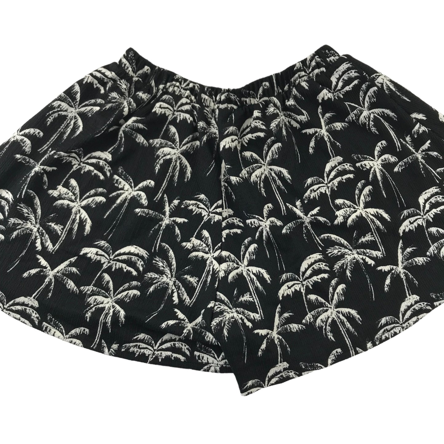 H&M Top and Shorts Set Age 13 Black and White Palm Tree Print