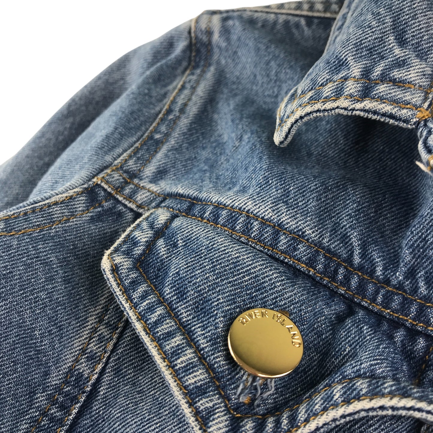River Island denim jacket 9-10 years blue with peplum hem