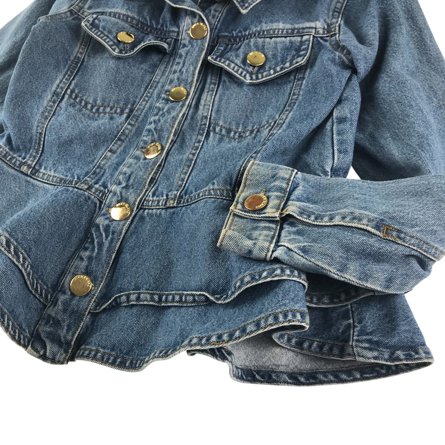 River Island denim jacket 9-10 years blue with peplum hem