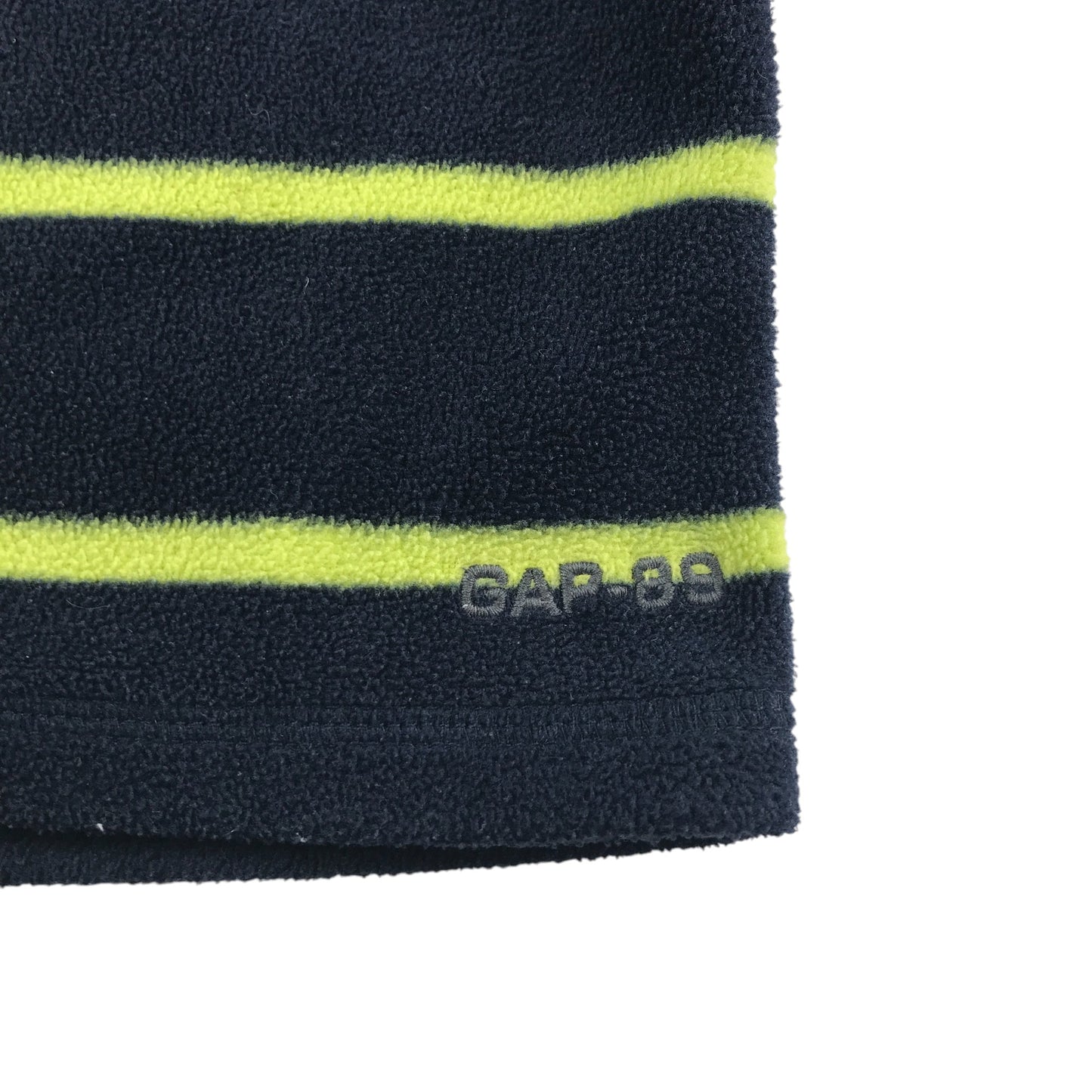 GAP fleece 4-5 years navy with yellow stripes quarter zipper pull-over