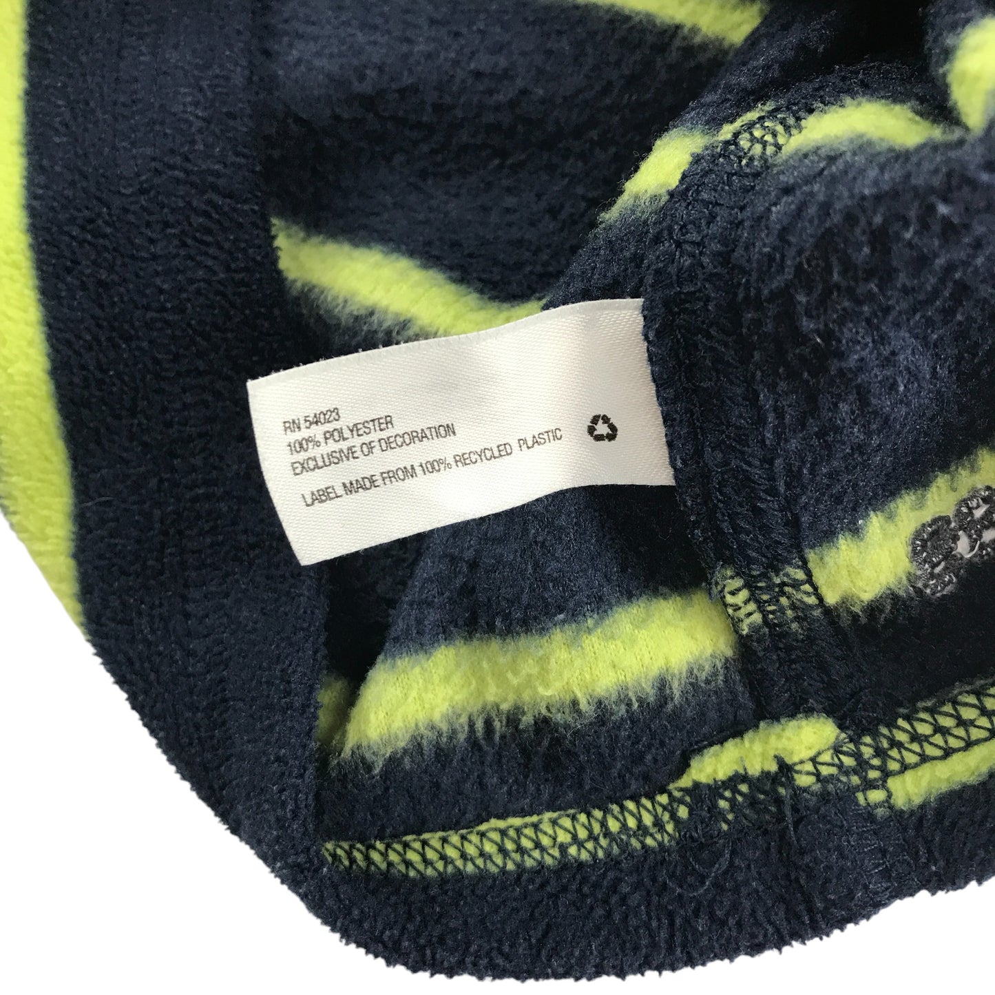 GAP fleece 4-5 years navy with yellow stripes quarter zipper pull-over