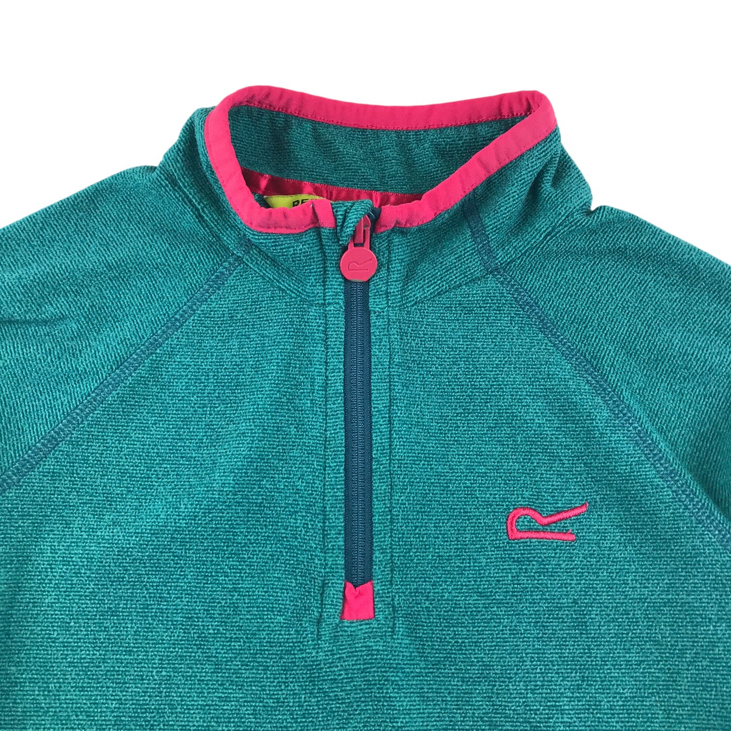Regatta fleece 7-8 years blue with pink detailing quarter zipper pull-over