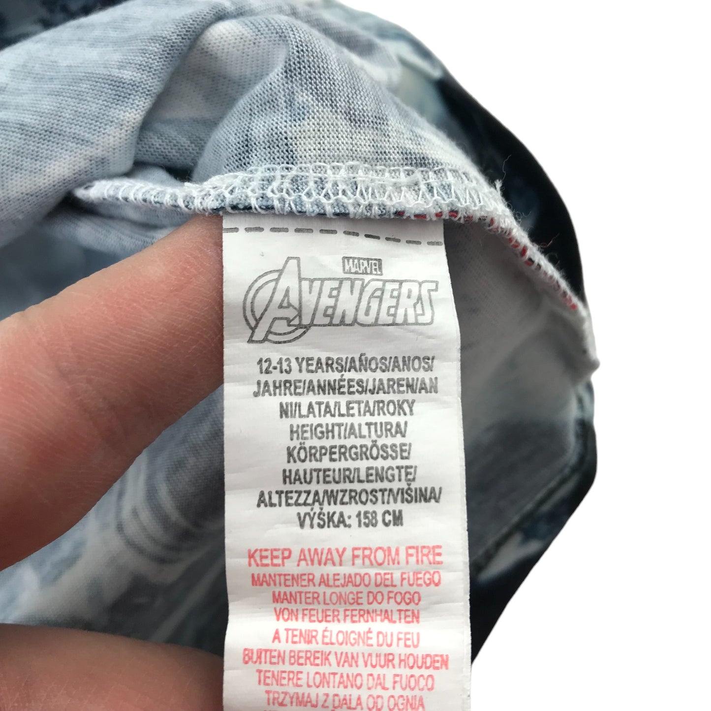 Primark T-shirt Age 12 Grey and Blue Avengers Print