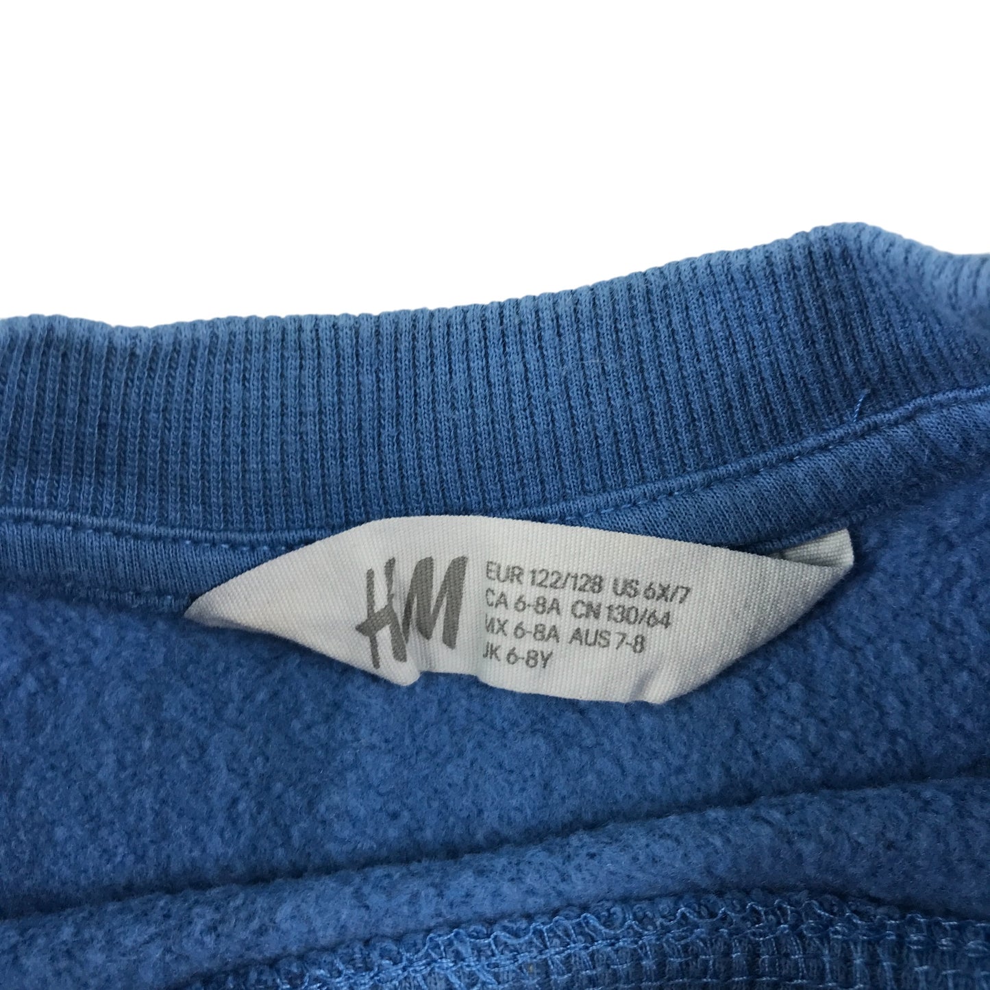 H&M Sweatshirt 7-8 Years blue sequin reversible animal graphic logo