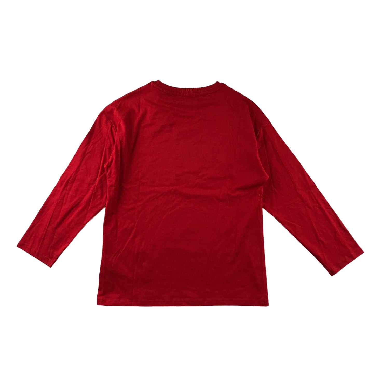 M&S T-Shirt Age 13 Red Silver Glitter Hearts 3/4 sleeves Cotton