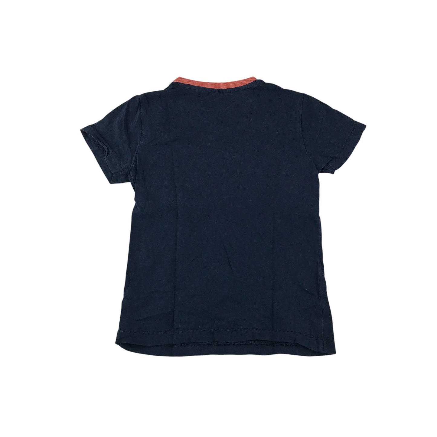 M&S t-shirt 4-5 years navy neon dinosaur design print