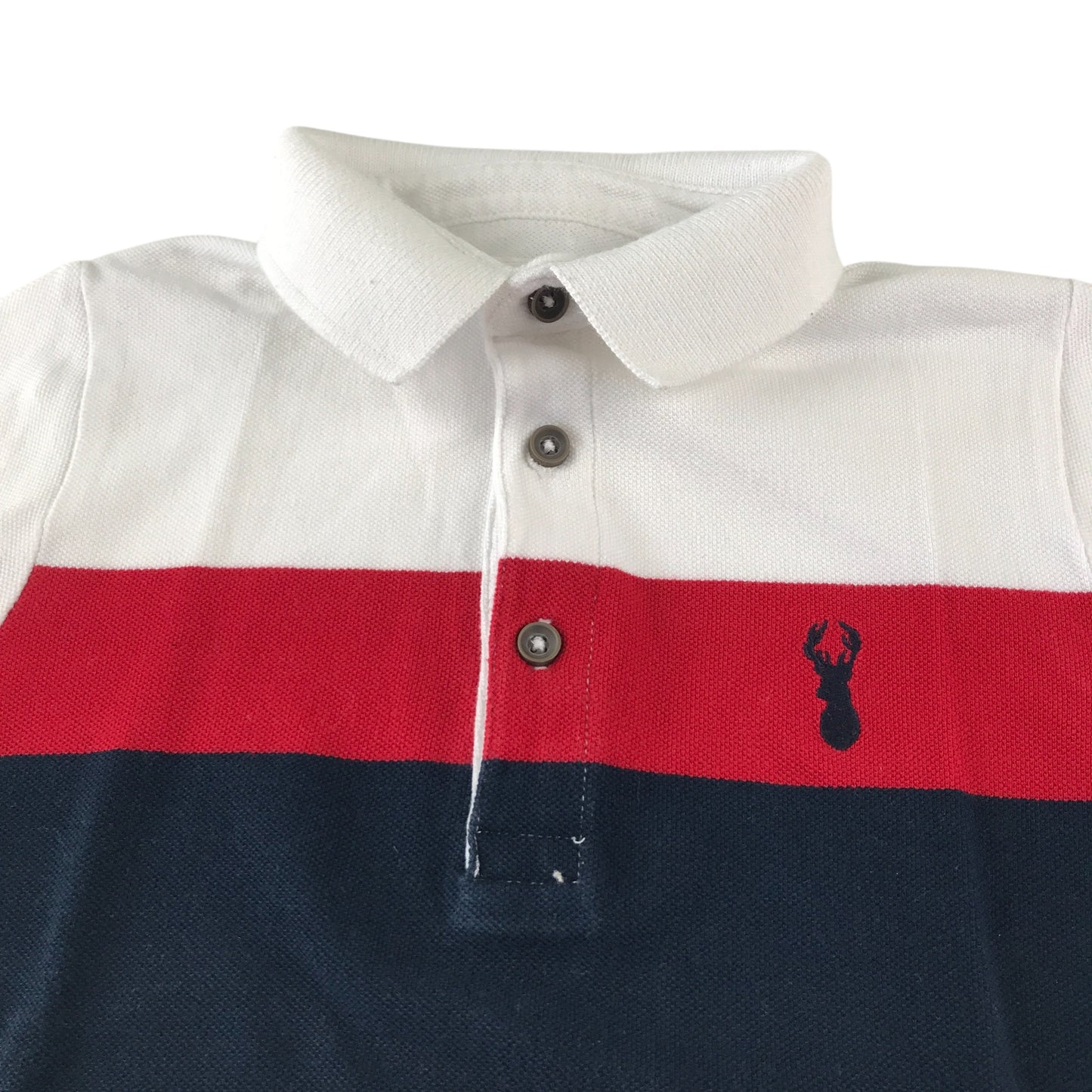 Next polo 5-6 years white with panelled stipes