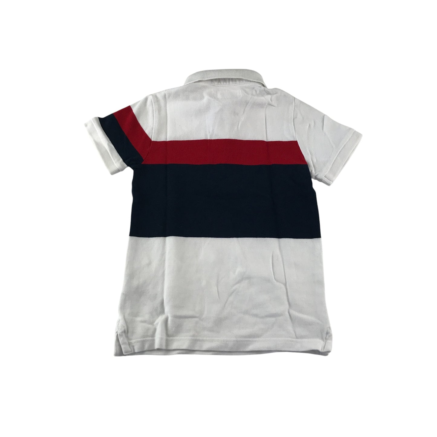 Next polo 5-6 years white with panelled stipes